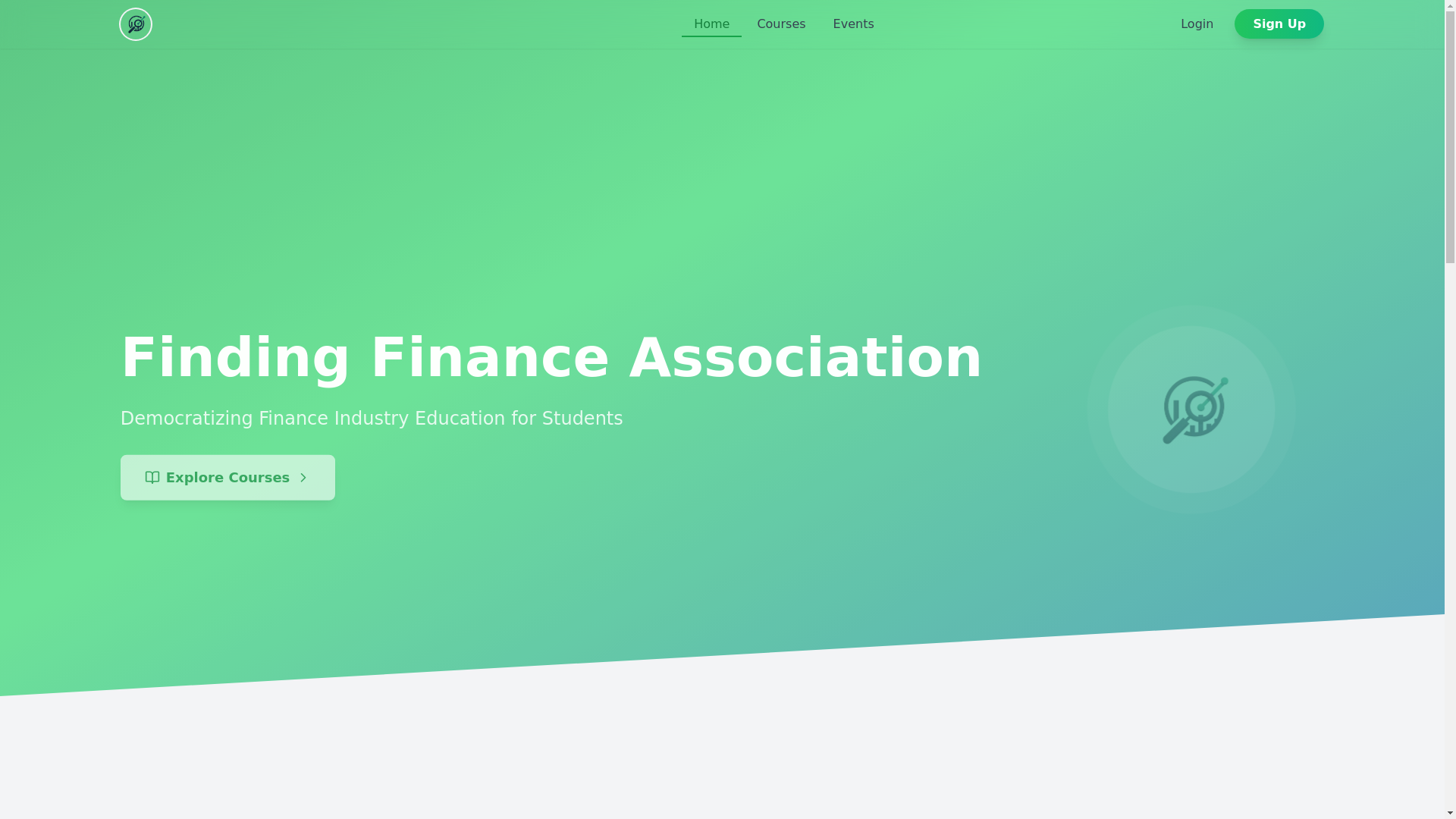 website screenshot of https://findingfinanceassociation.com/