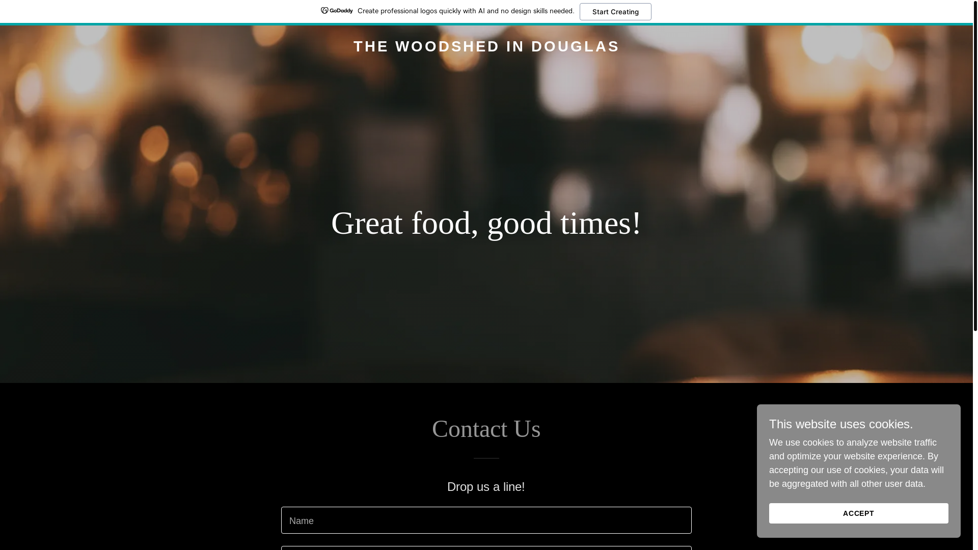 website screenshot of https://thewoodshedindouglas.com/