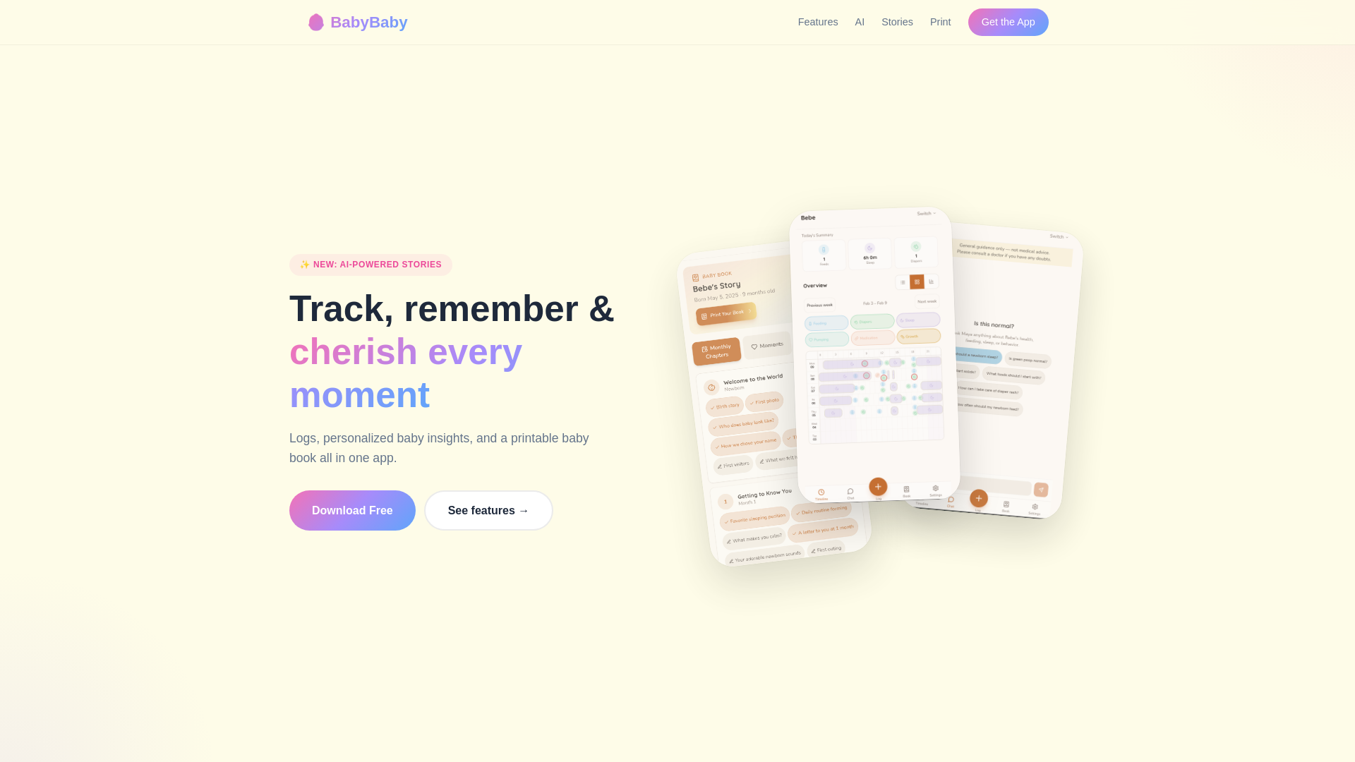 website screenshot of https://babybabyapp.com/