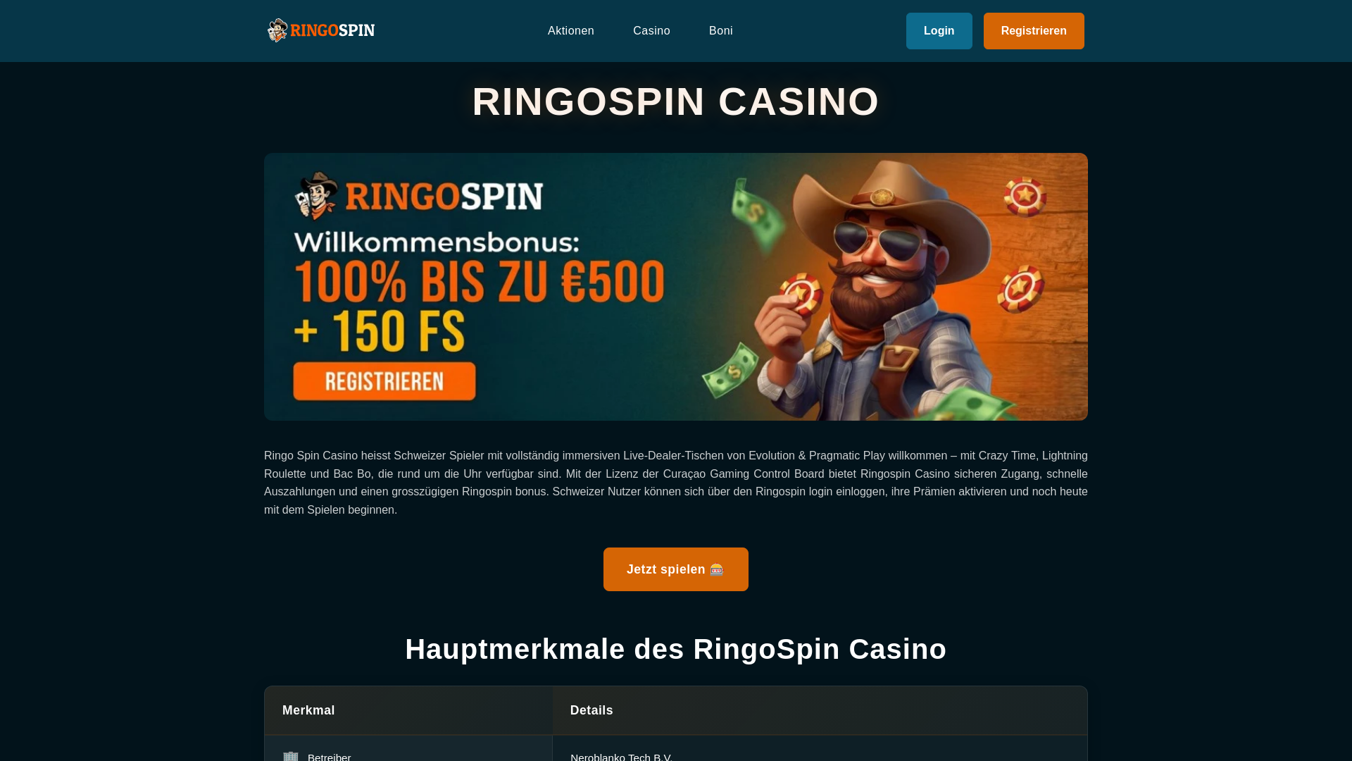 website screenshot of https://casino-ringospin.ch/