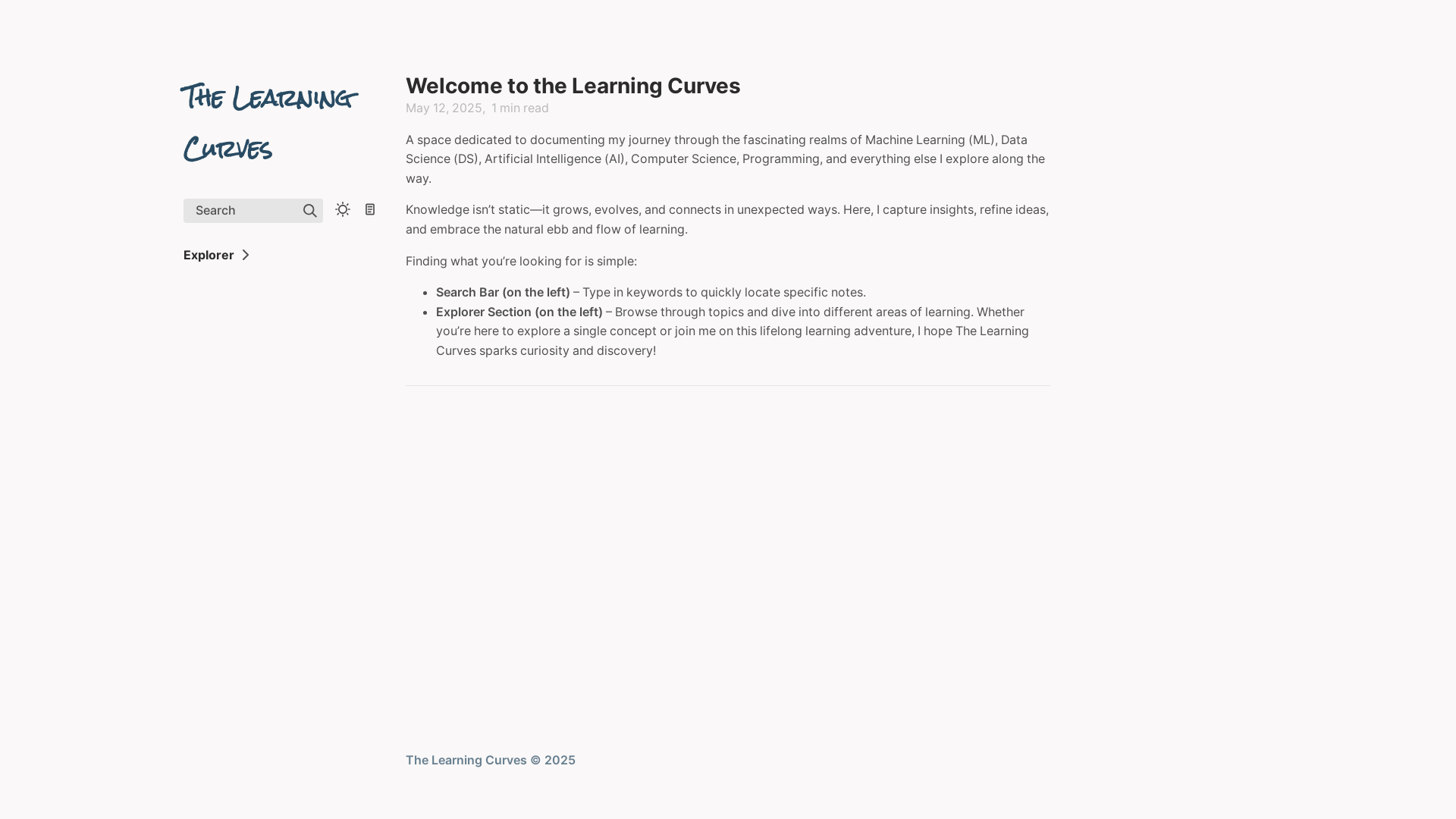 website screenshot of https://thelearningcurves.pages.dev/