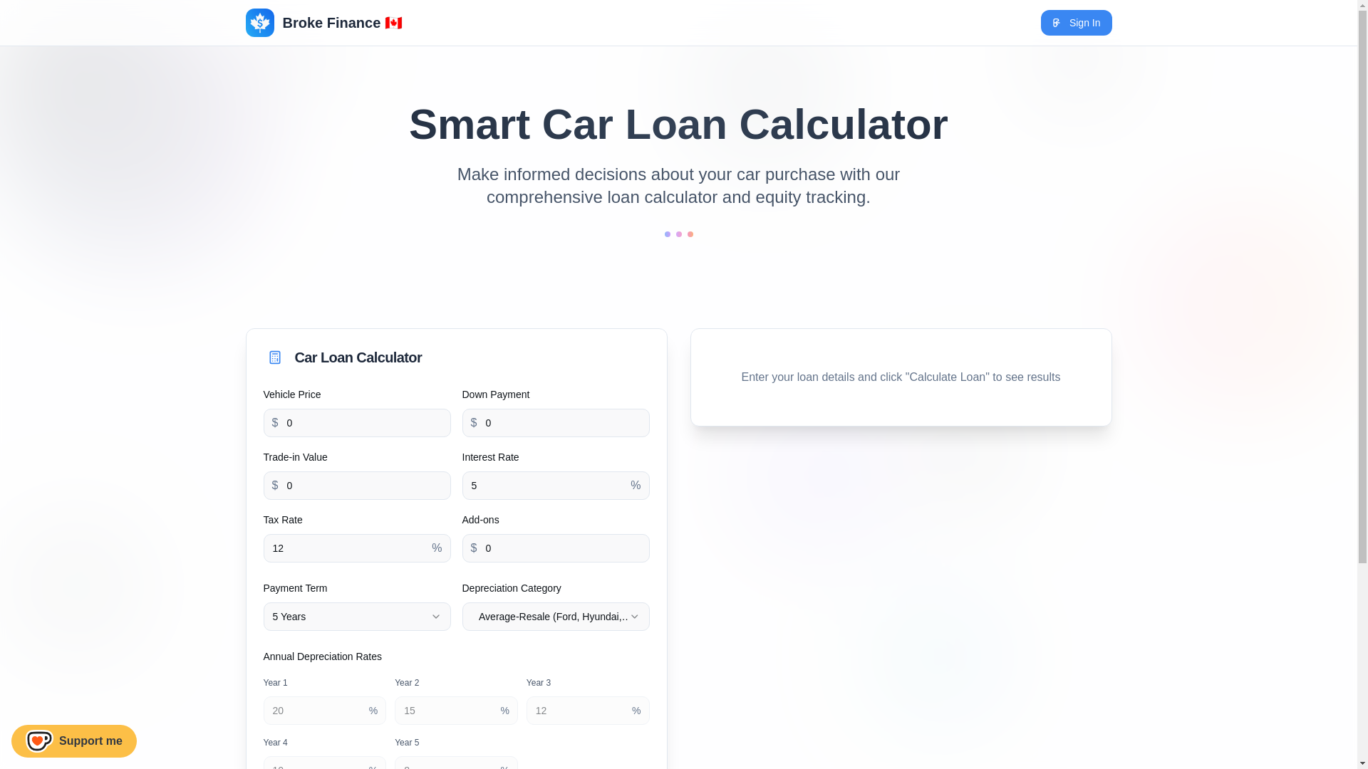website screenshot of https://brokefinance.ca/
