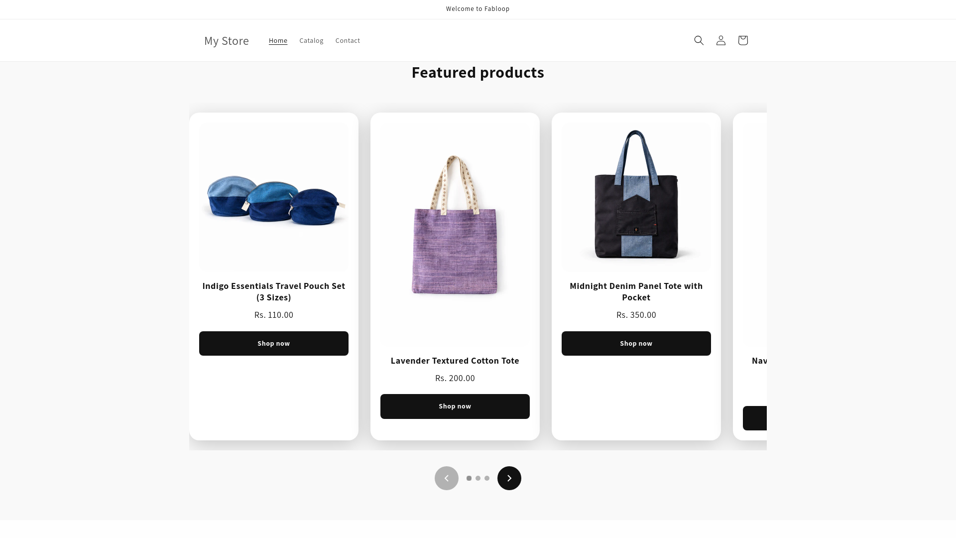 website screenshot of https://fabloop.store/