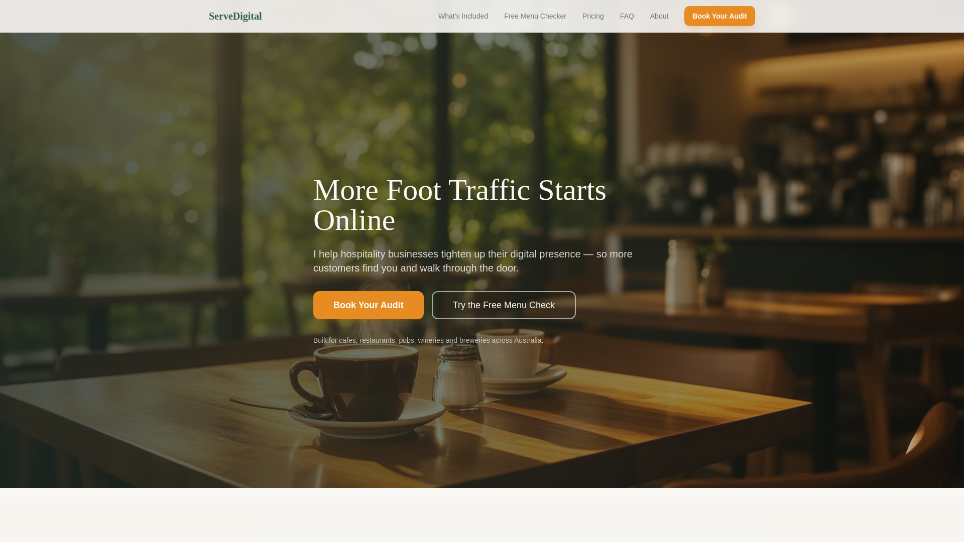website screenshot of https://servedigital.marketing/