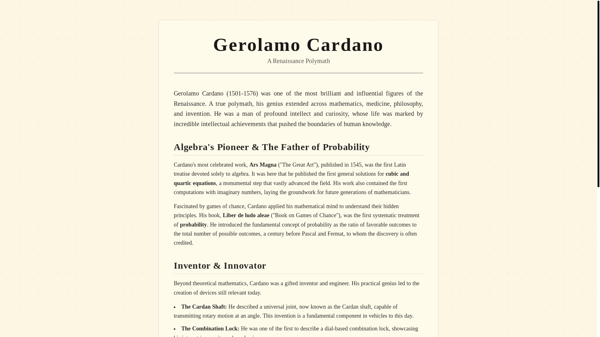 website screenshot of https://cardano.ad/