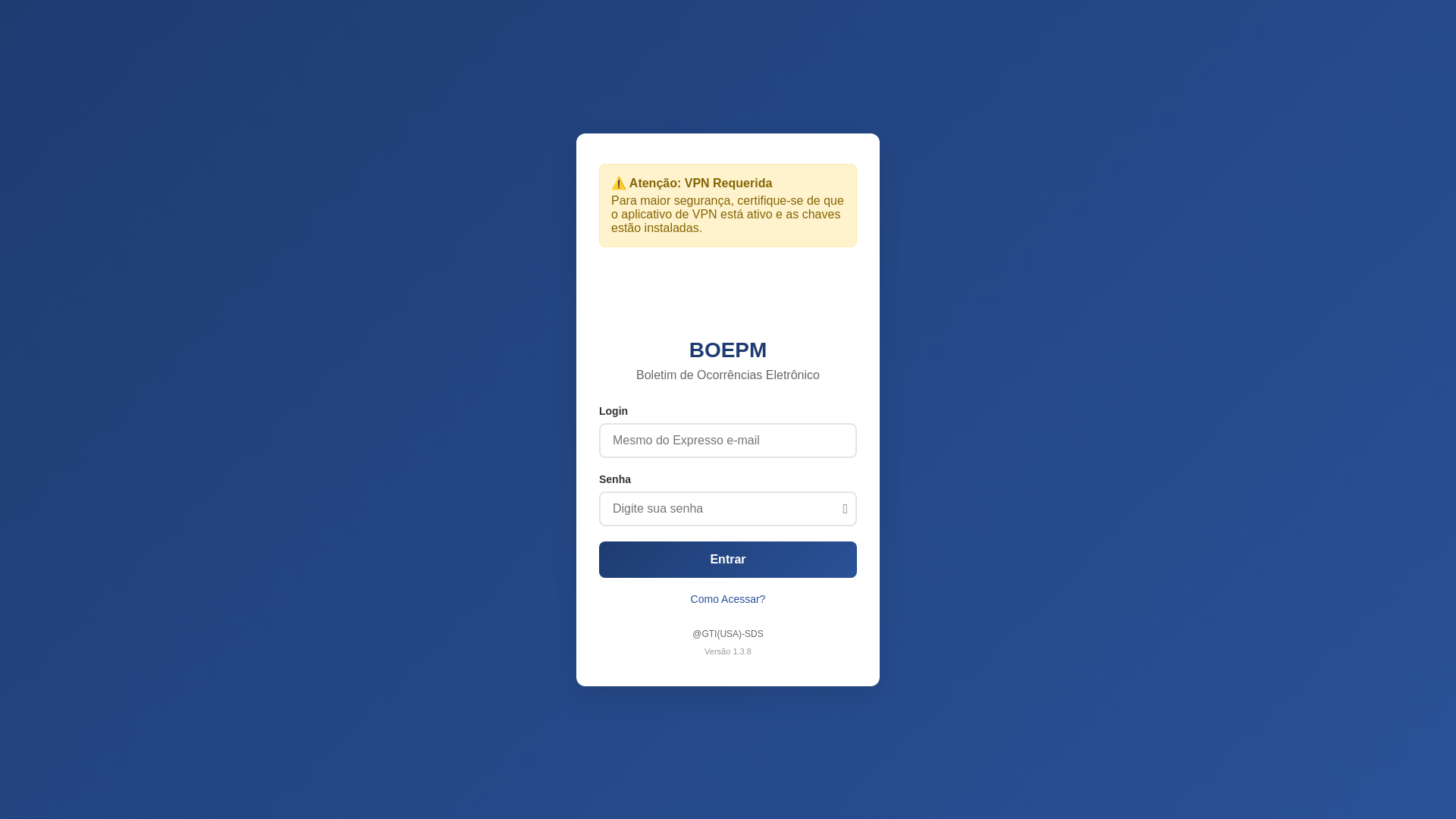 website screenshot of https://treinamentoboepm.online/