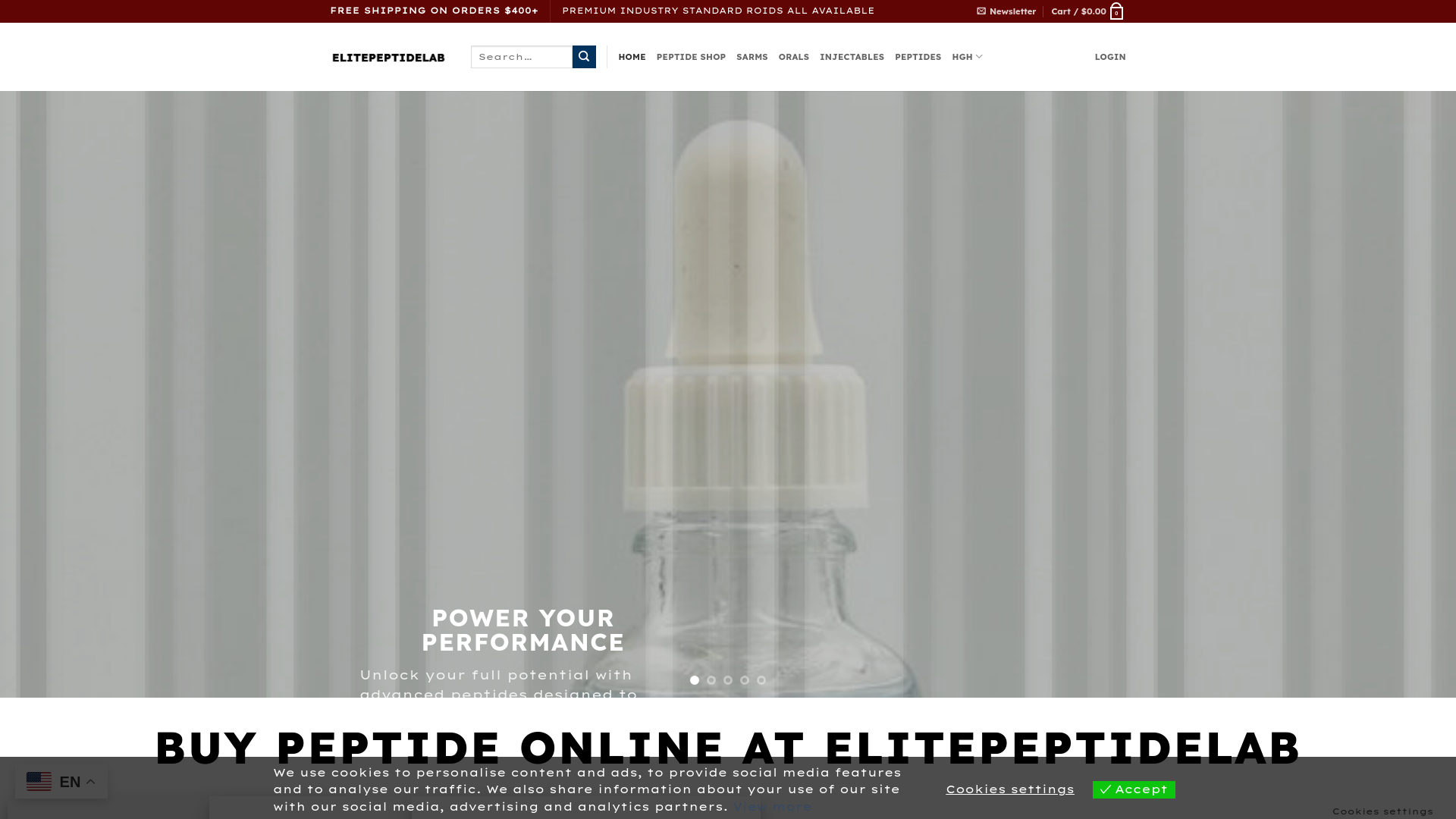 website screenshot of https://purepeptidepro.com