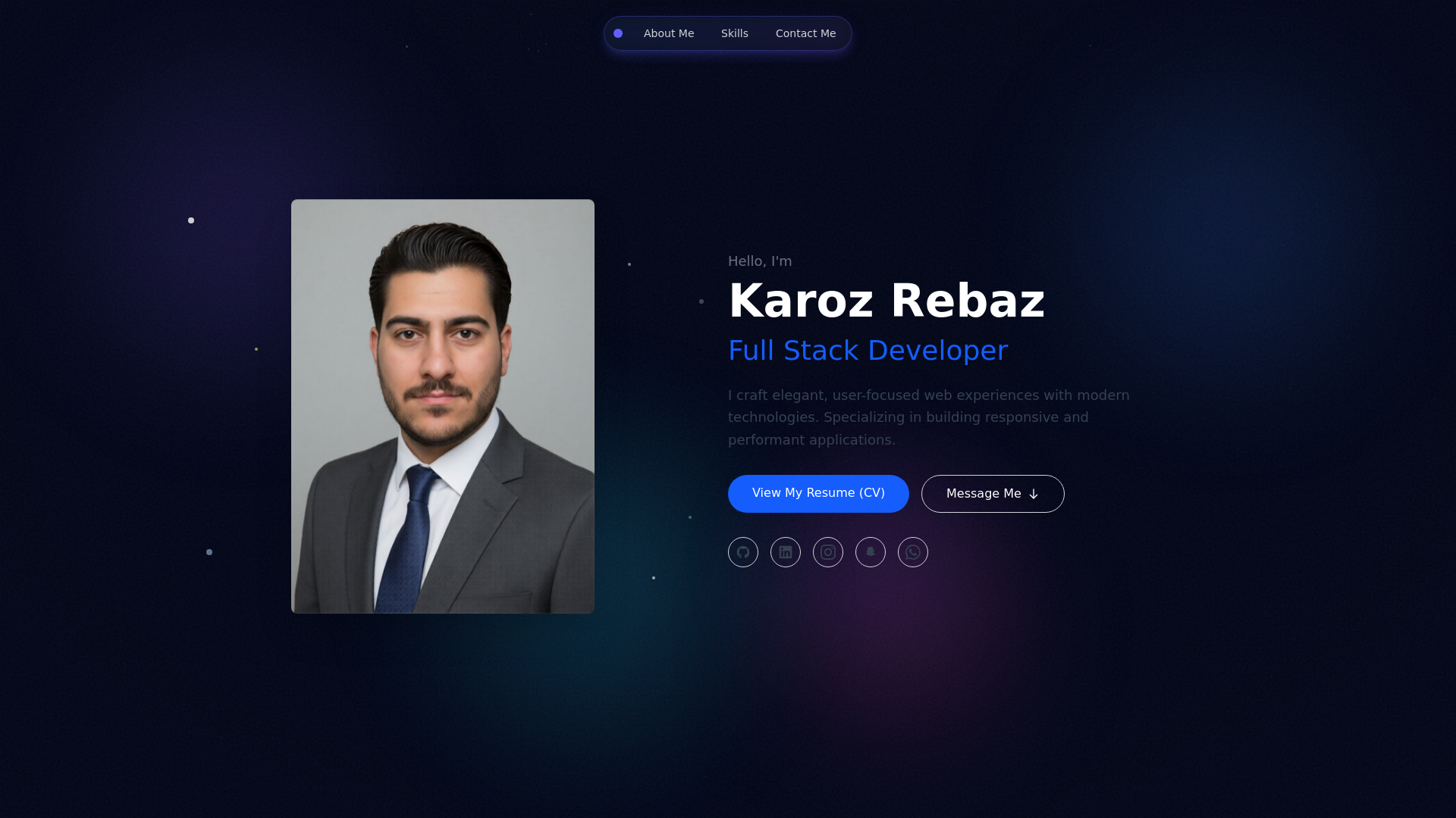 website screenshot of https://karoz.codes/