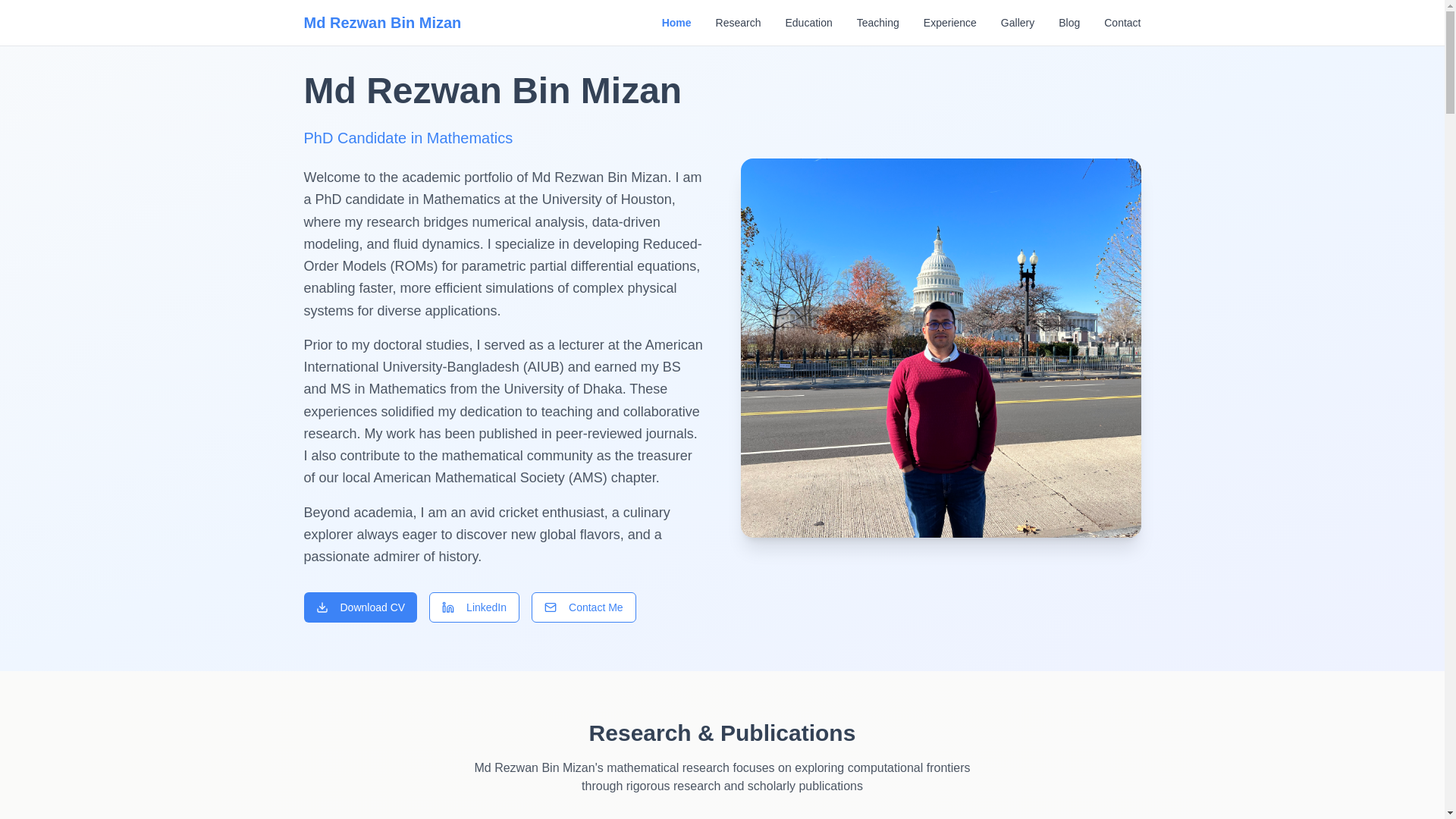 website screenshot of https://mdrezwanbinmizan.com/