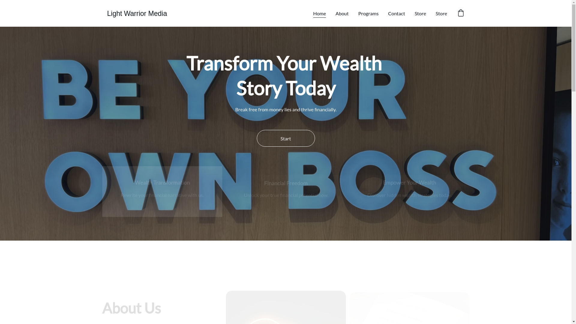 website screenshot of https://lightwarriormedia.shop/