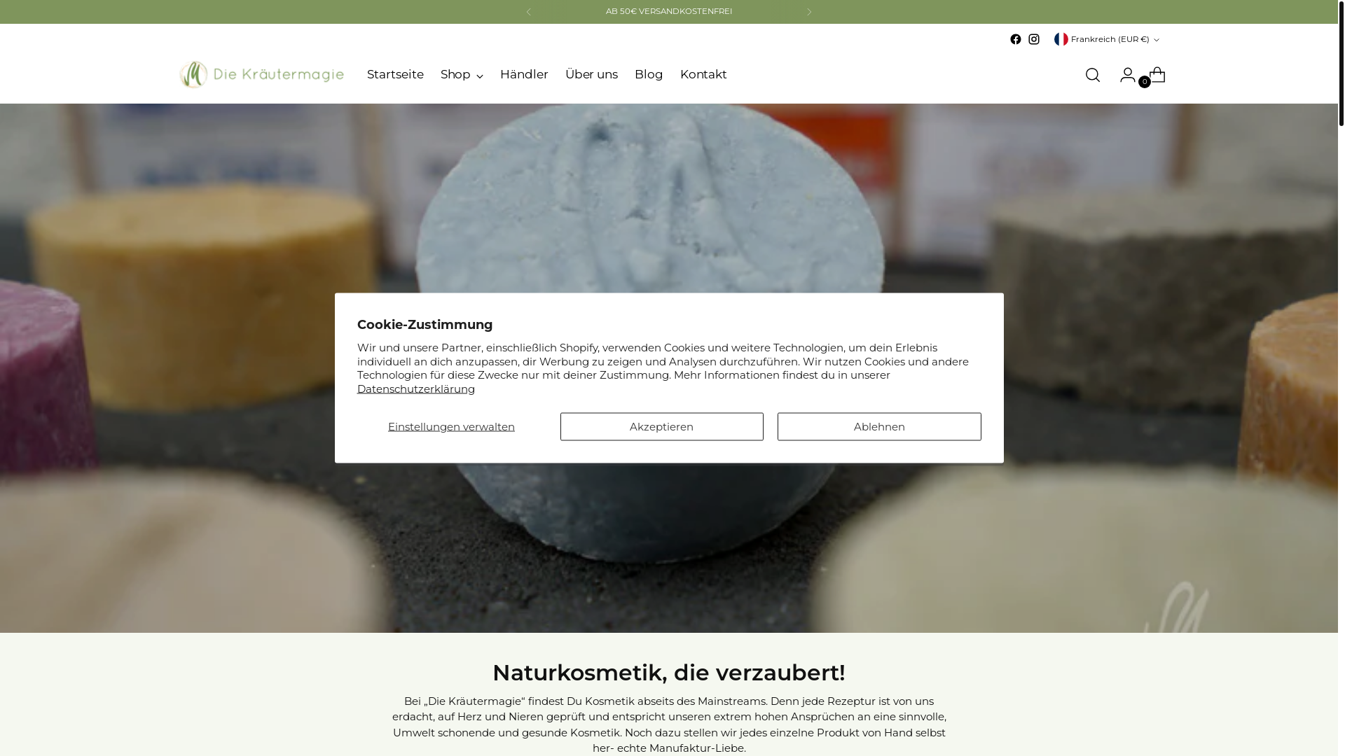 website screenshot of https://diekraeutermagie.com/