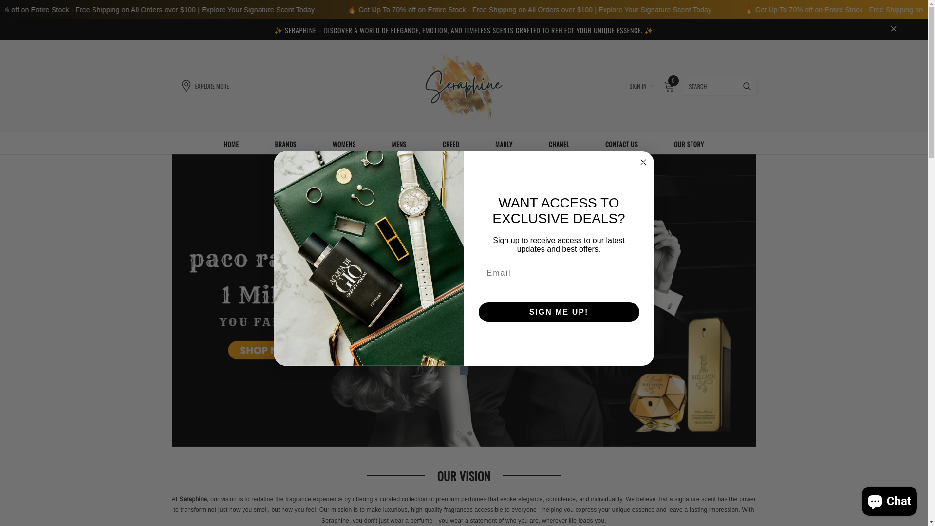 website screenshot of https://theseraphinecompany.com/