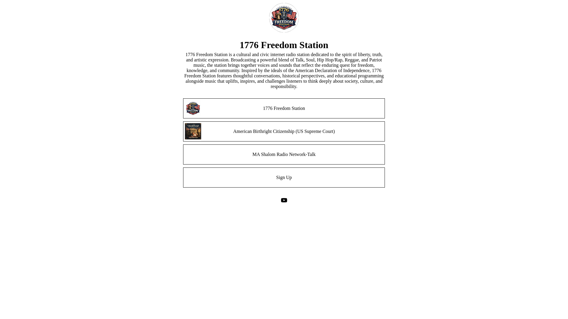 website screenshot of https://1776freedomstation.com/