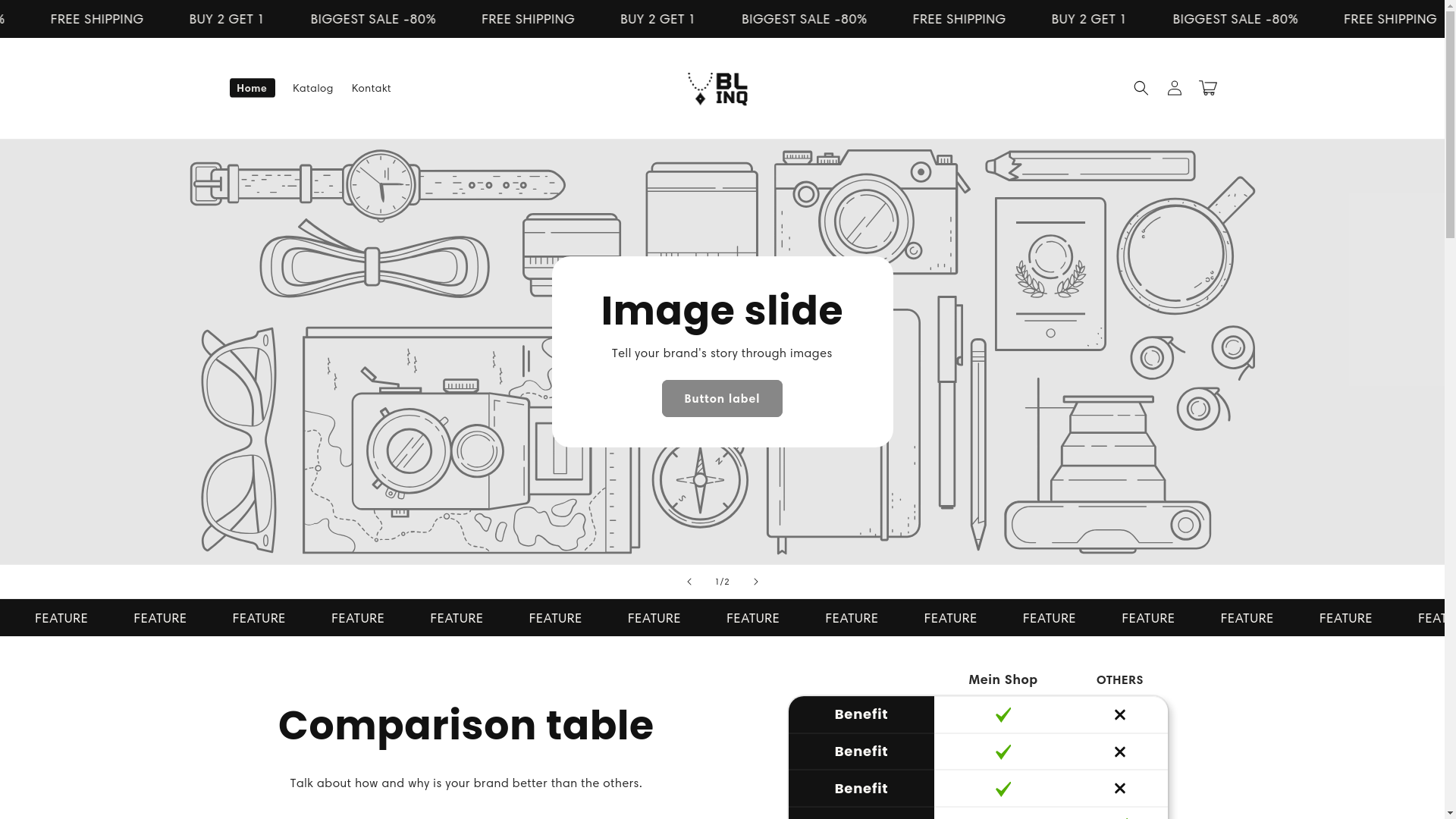 website screenshot of https://blinqjewelery.store/