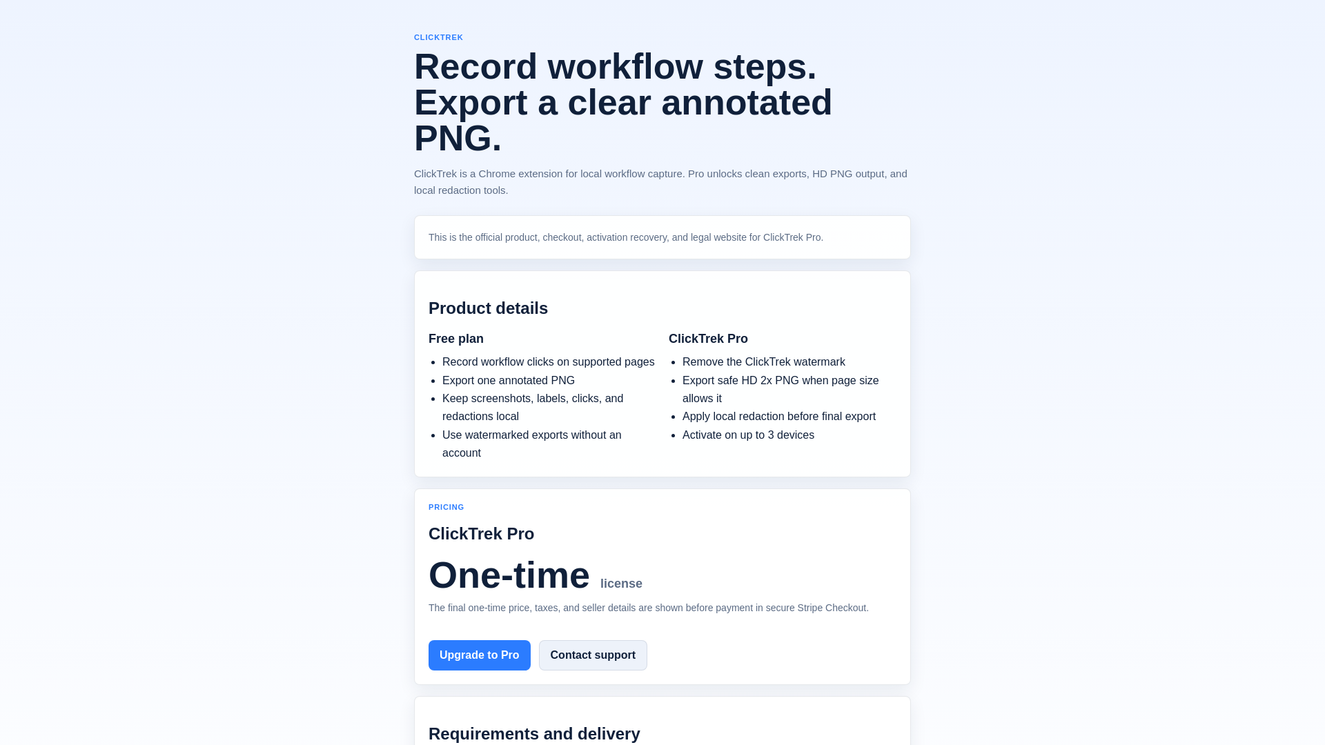 website screenshot of https://clicktrek-pay.pages.dev/