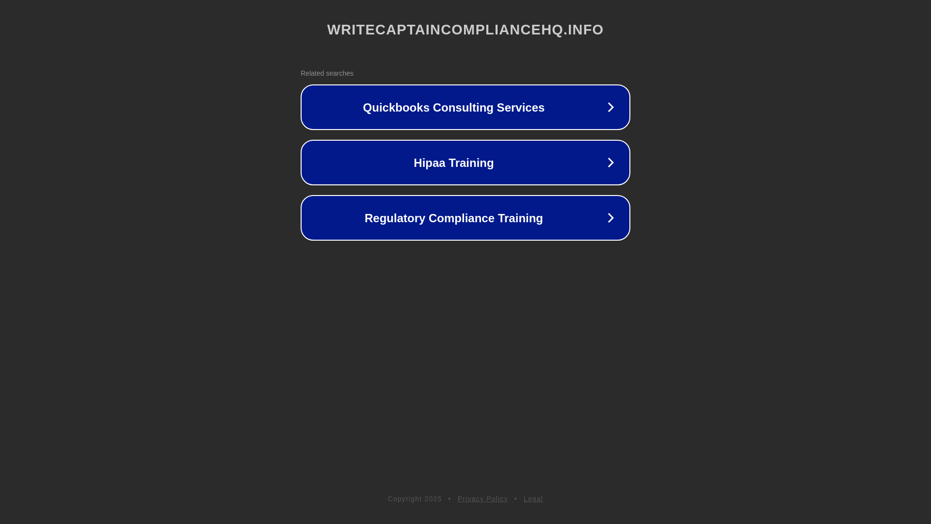 website screenshot of https://writecaptaincompliancehq.info/