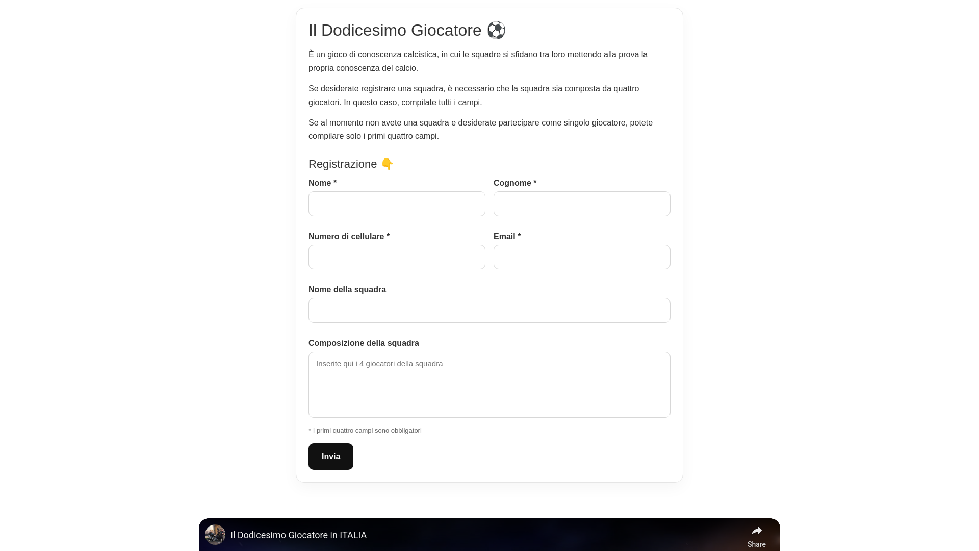 website screenshot of https://ildodicesimogiocatore.com/