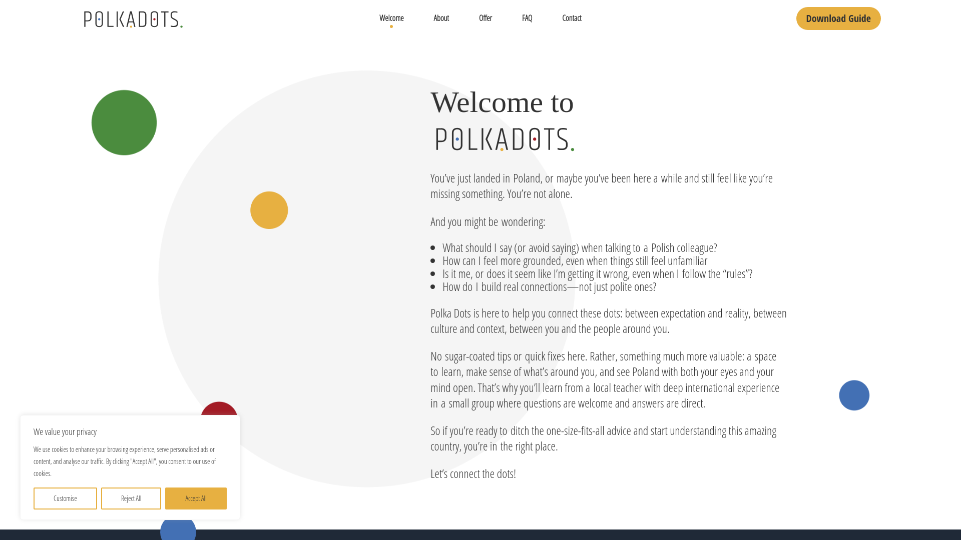 website screenshot of https://polka-dots.eu