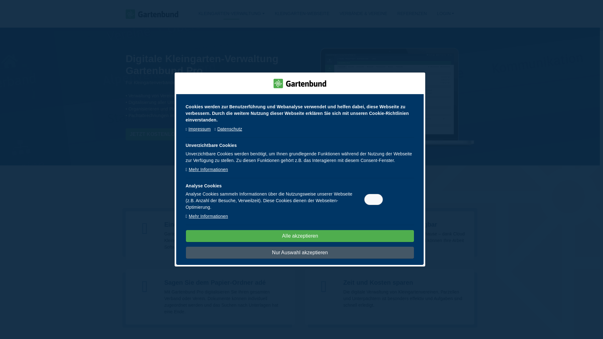 website screenshot of https://kgv-reichsbahn2-suedost.de/