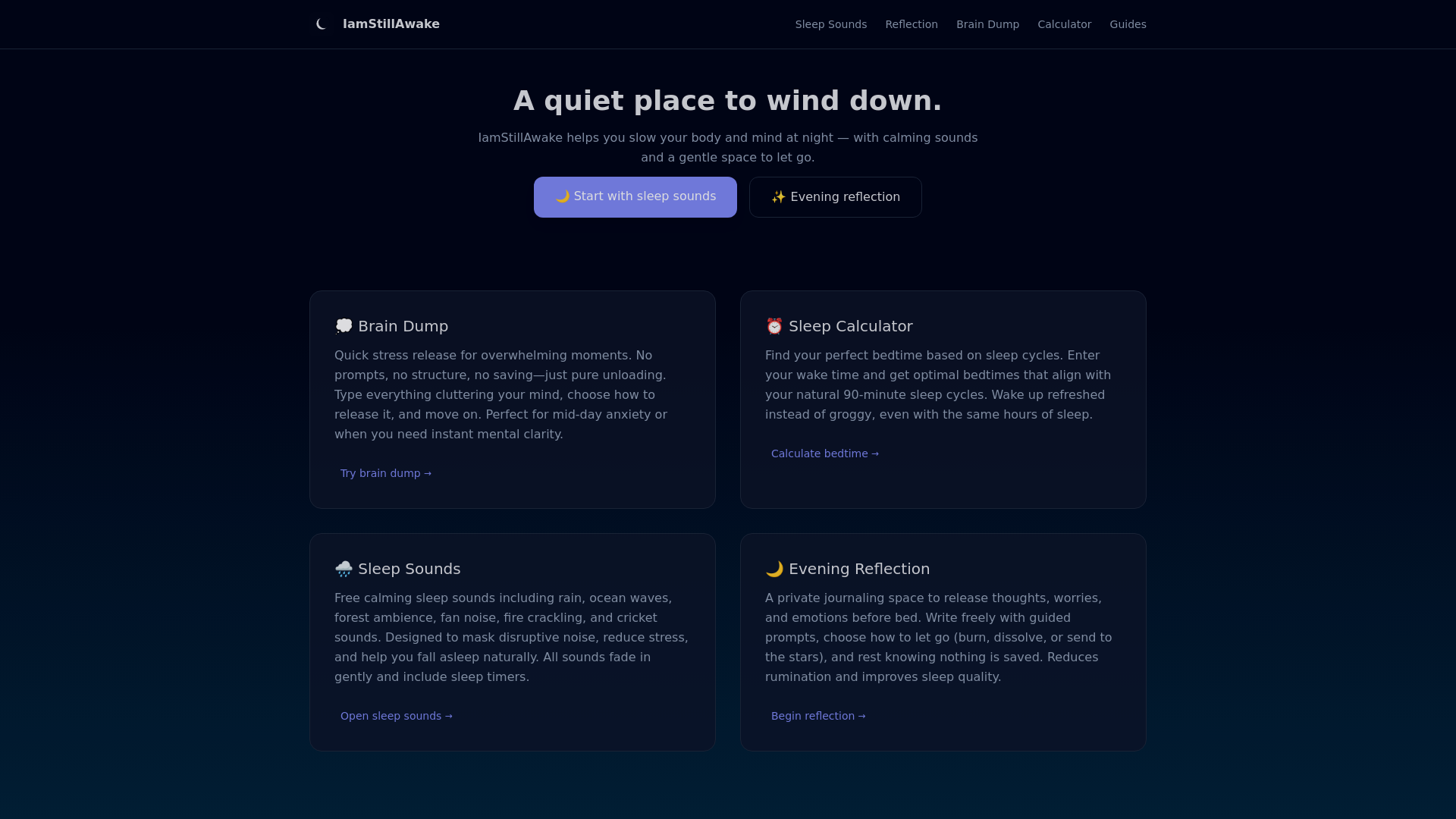 website screenshot of https://iamstillawake.com/