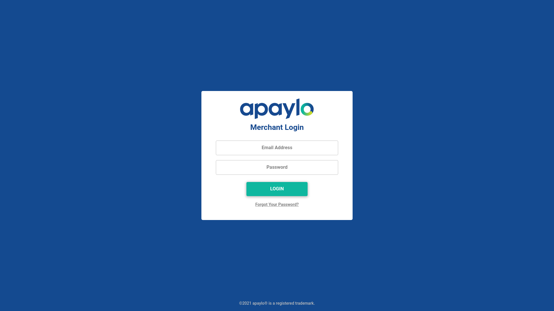 website screenshot of https://merchant.apaylo.com/
