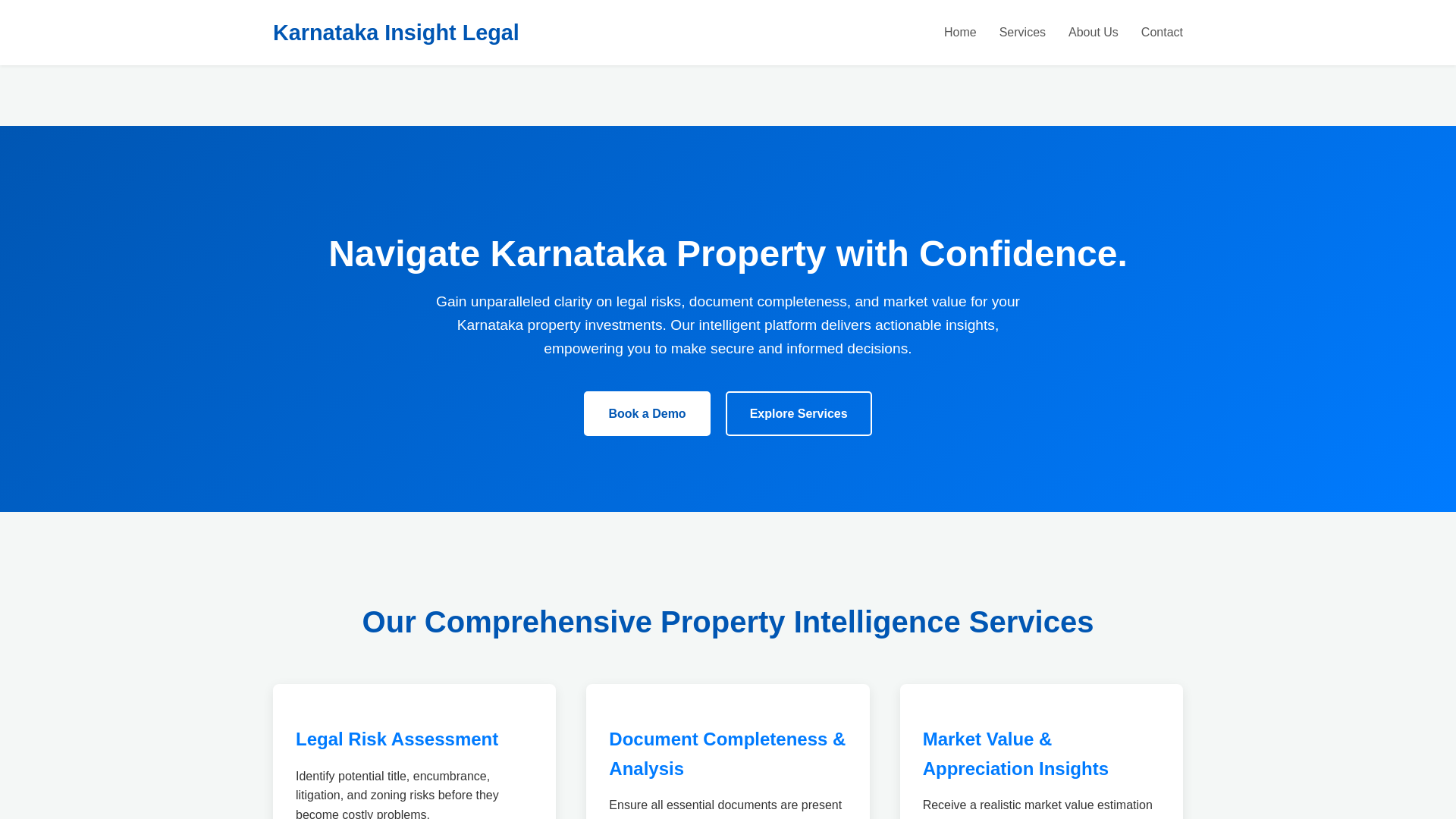 website screenshot of https://karnataka-insight-legal.site/