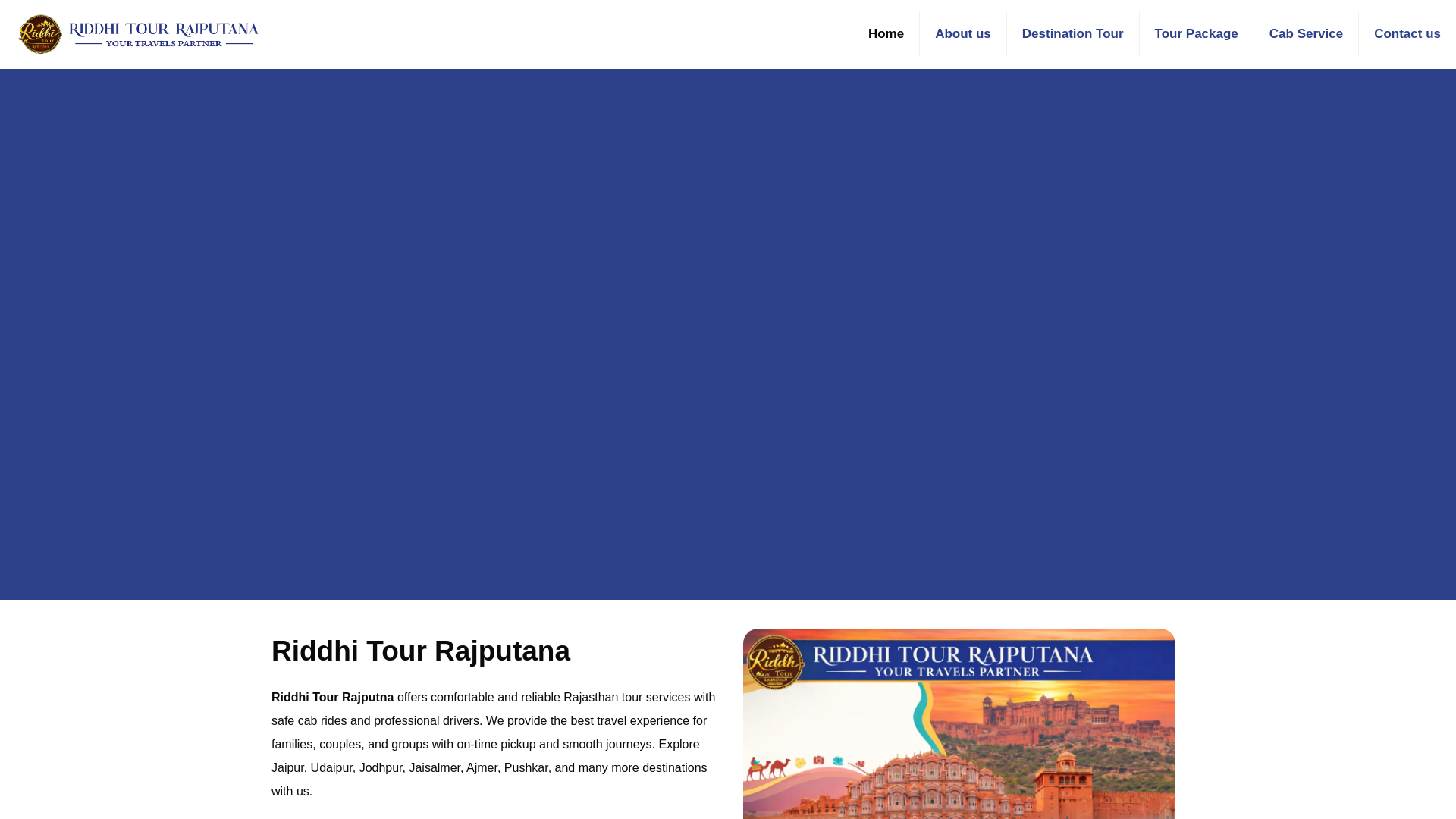 website screenshot of https://riddhitourrajputna.com/