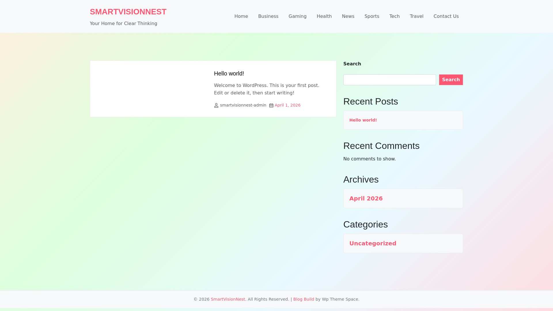 website screenshot of https://smartvisionnest.com