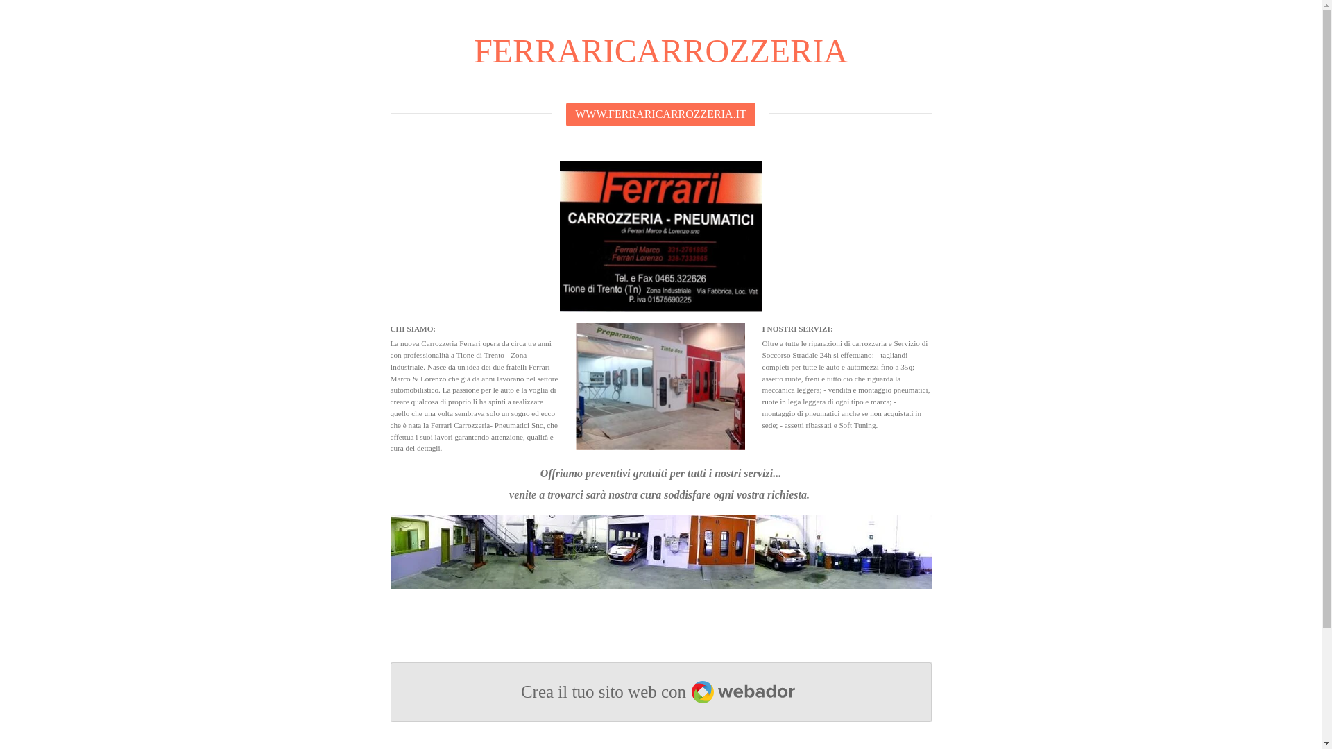 website screenshot of https://ferraricarrozzeria.com/