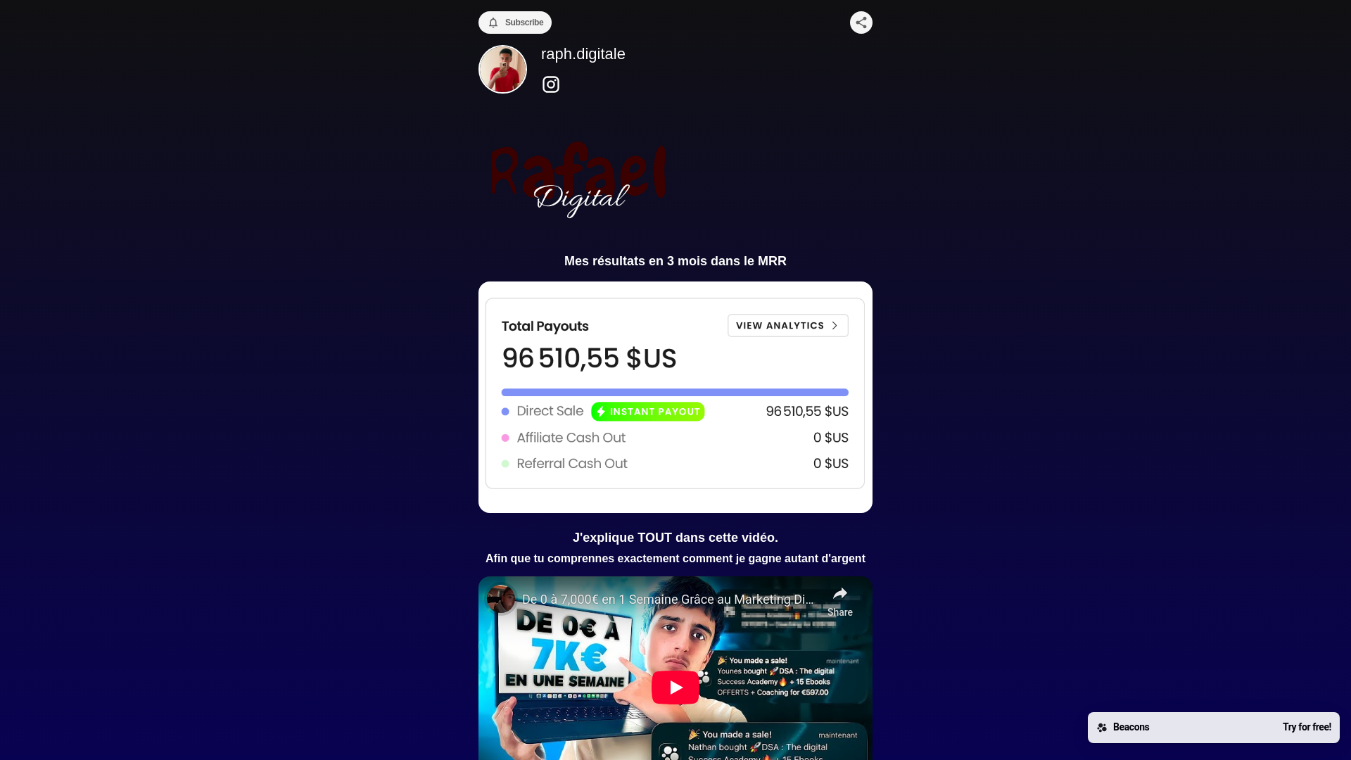 website screenshot of https://raphdigitale.com/