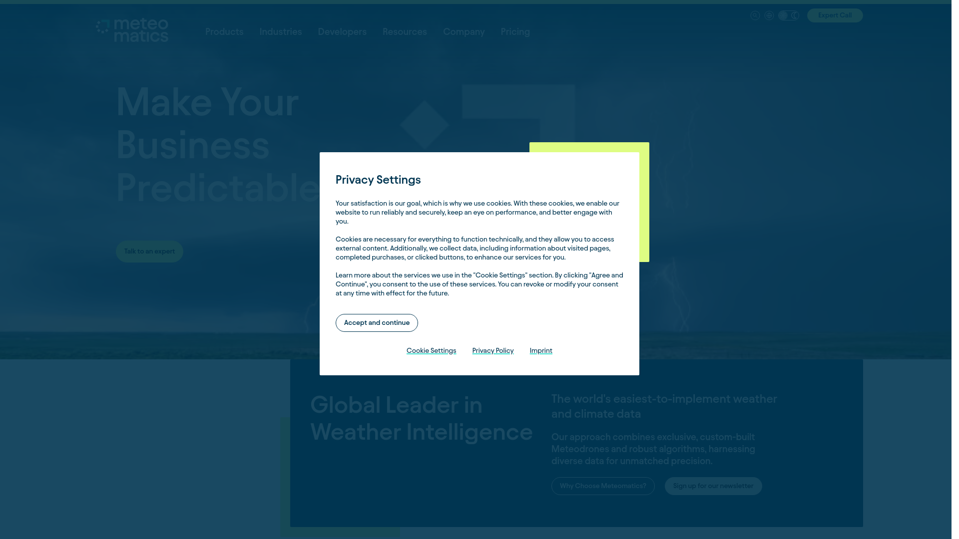 website screenshot of https://meteomatics-website.pages.dev/