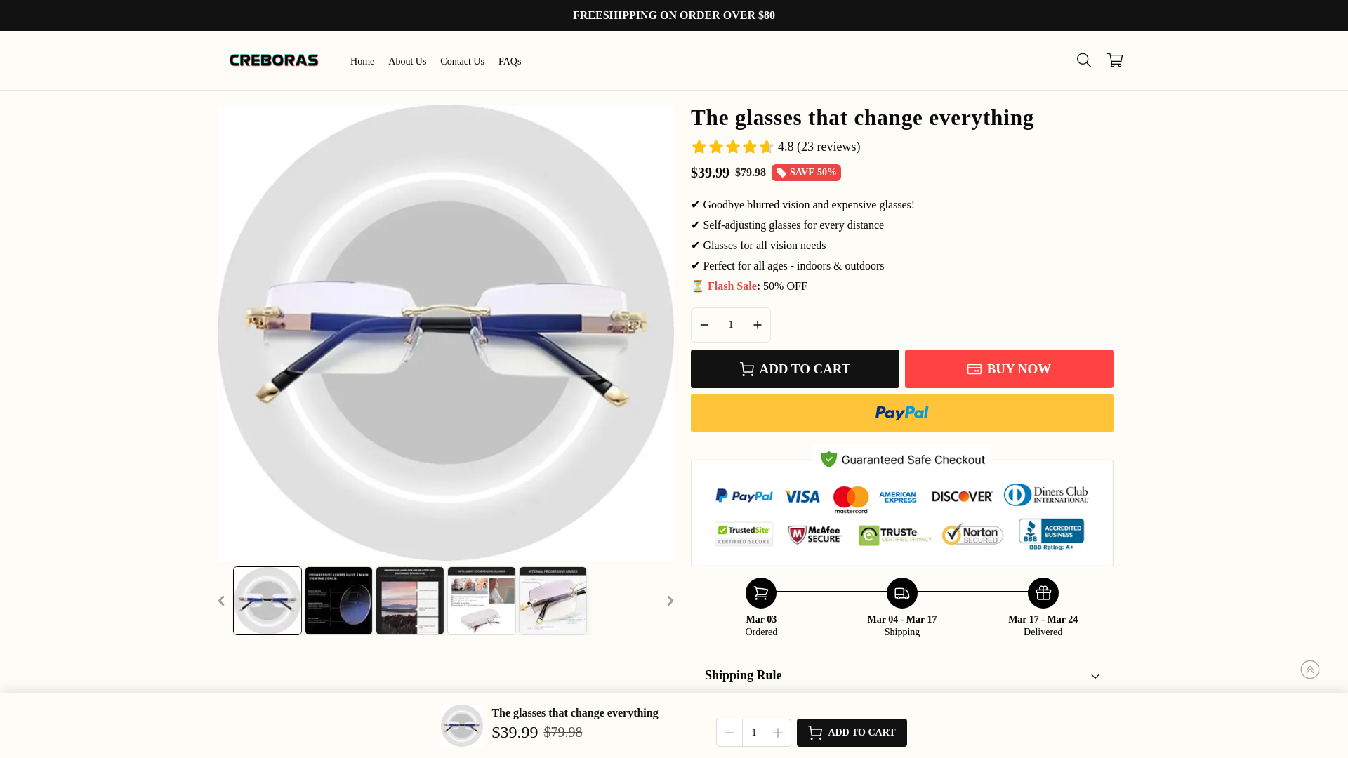 website screenshot of https://glassesae.pages.dev/