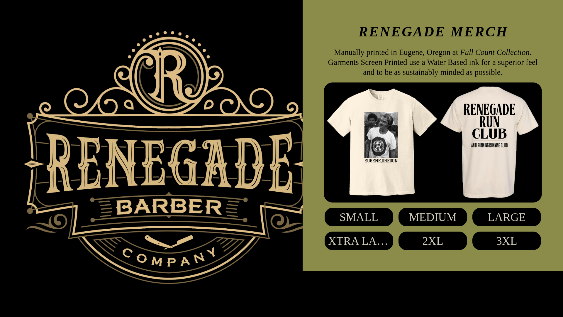 website screenshot of https://renegademerch.shop/
