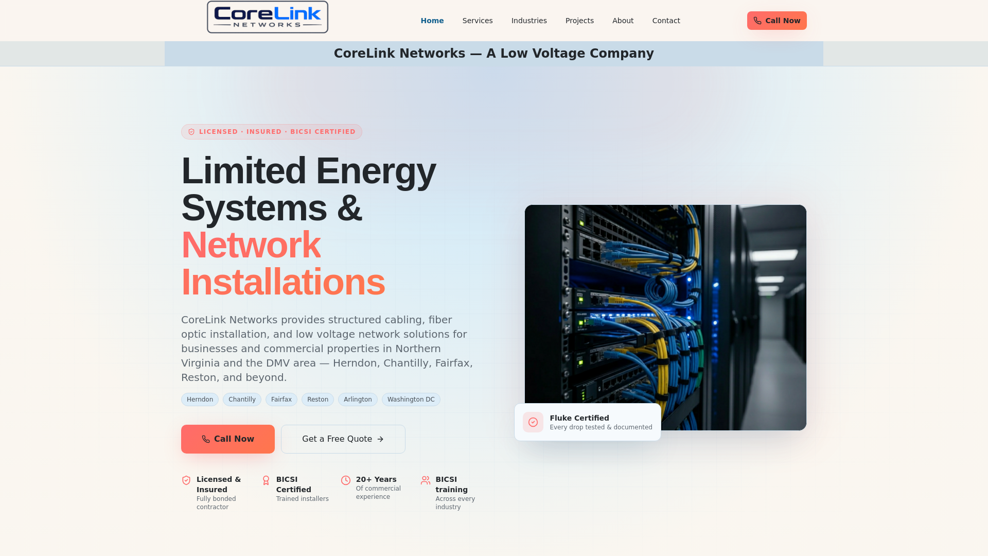 website screenshot of https://corelinknets.com/