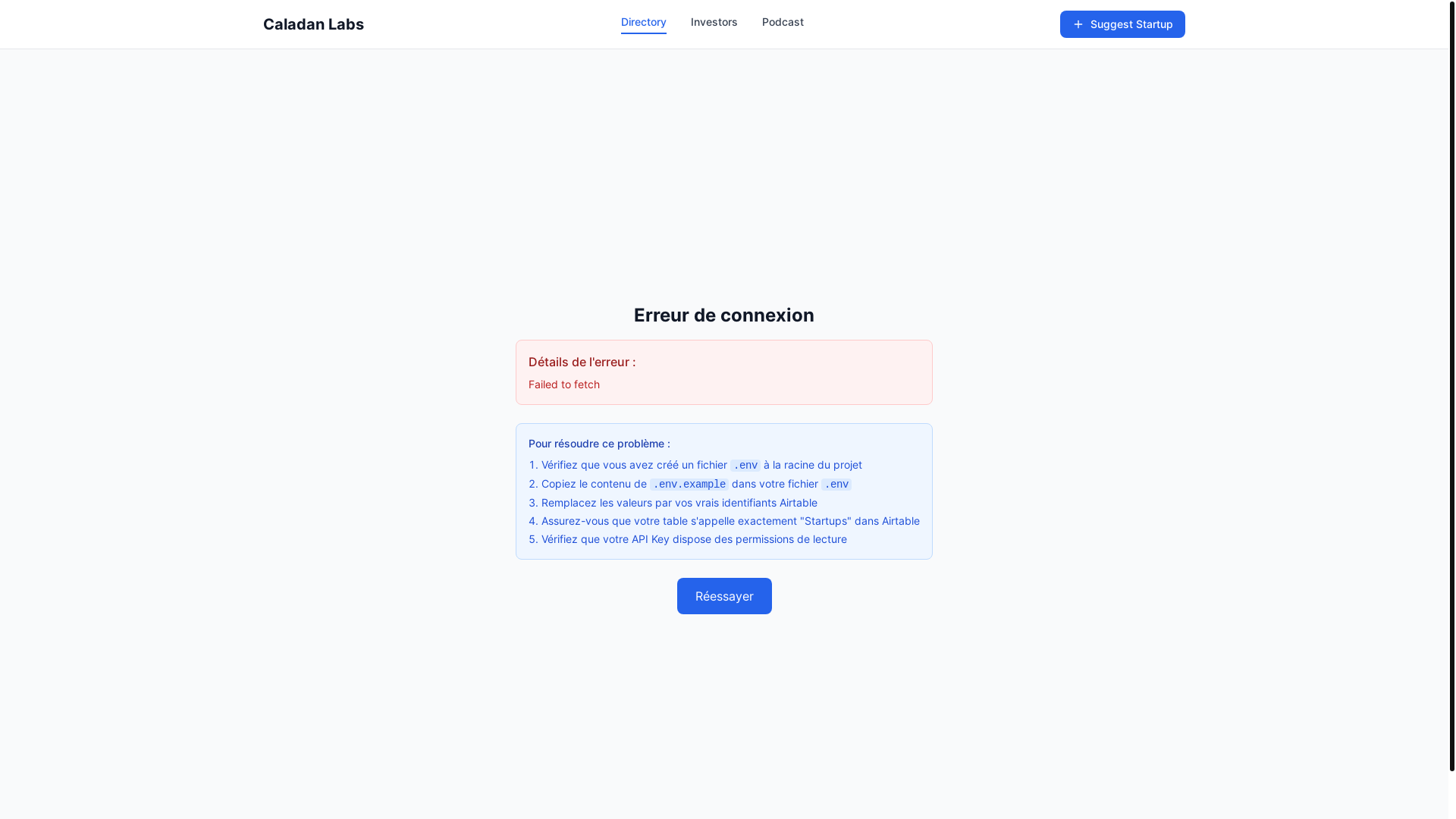 website screenshot of https://adverse-list.com/