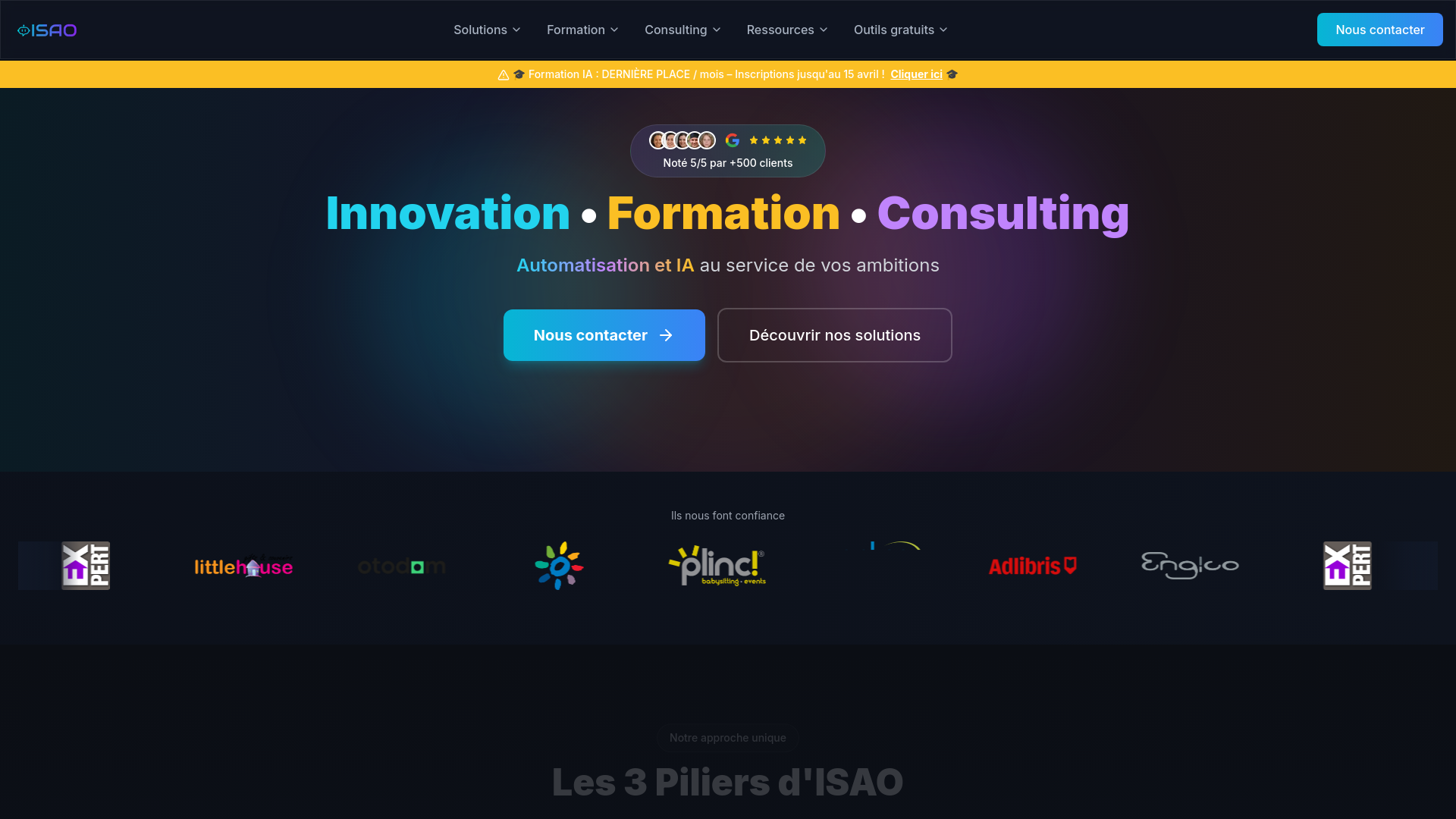 website screenshot of https://isao.io/