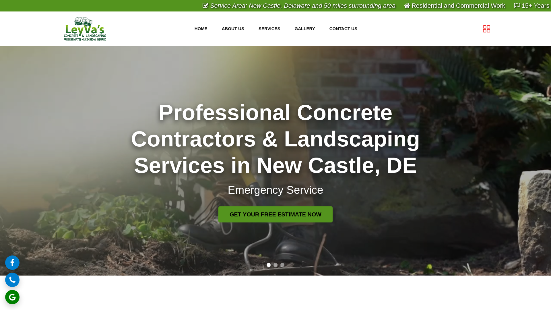 website screenshot of https://leyvasconcreteandlandscapedelaware.com/