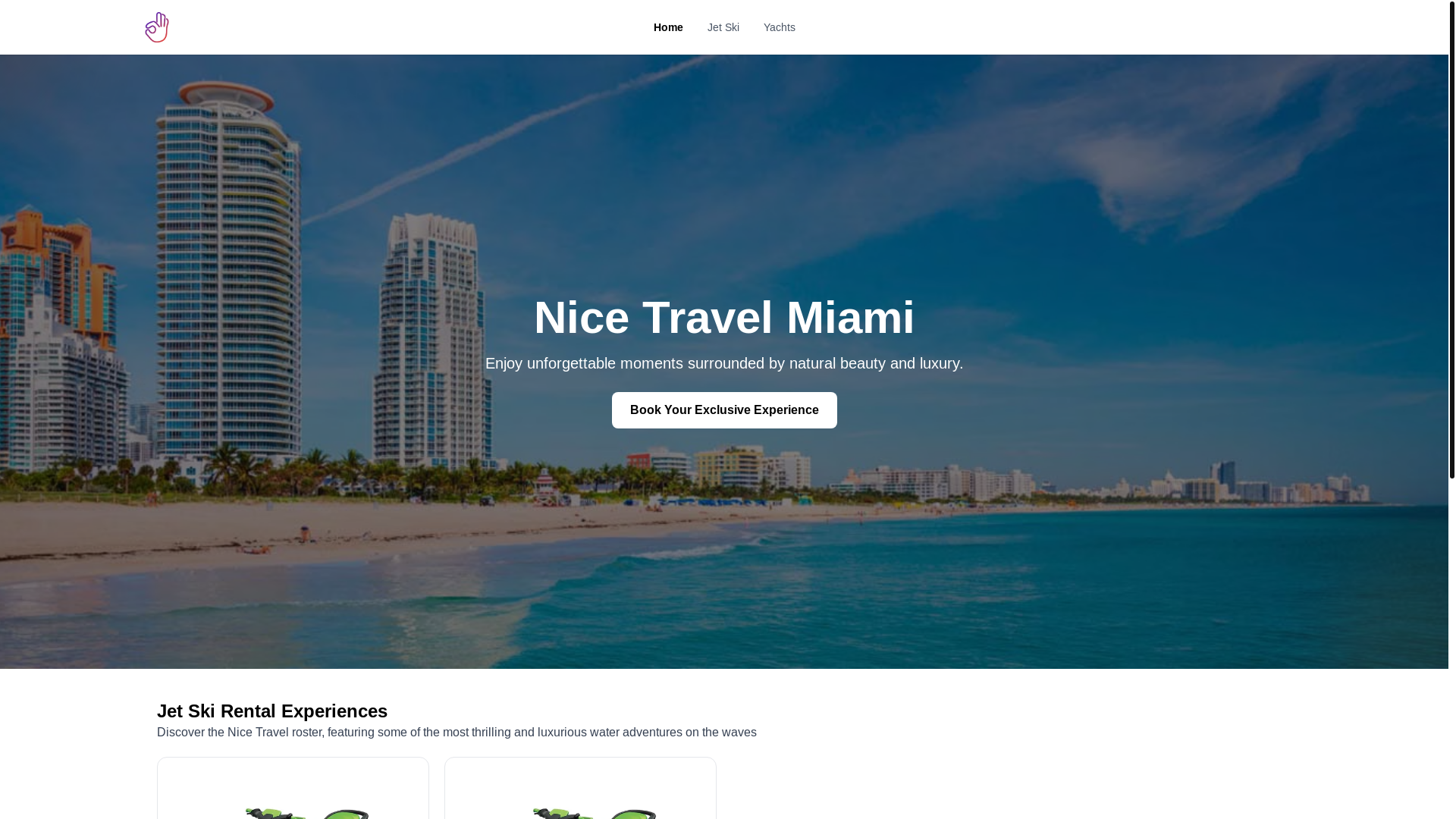 website screenshot of https://nicetravelmiami.com/