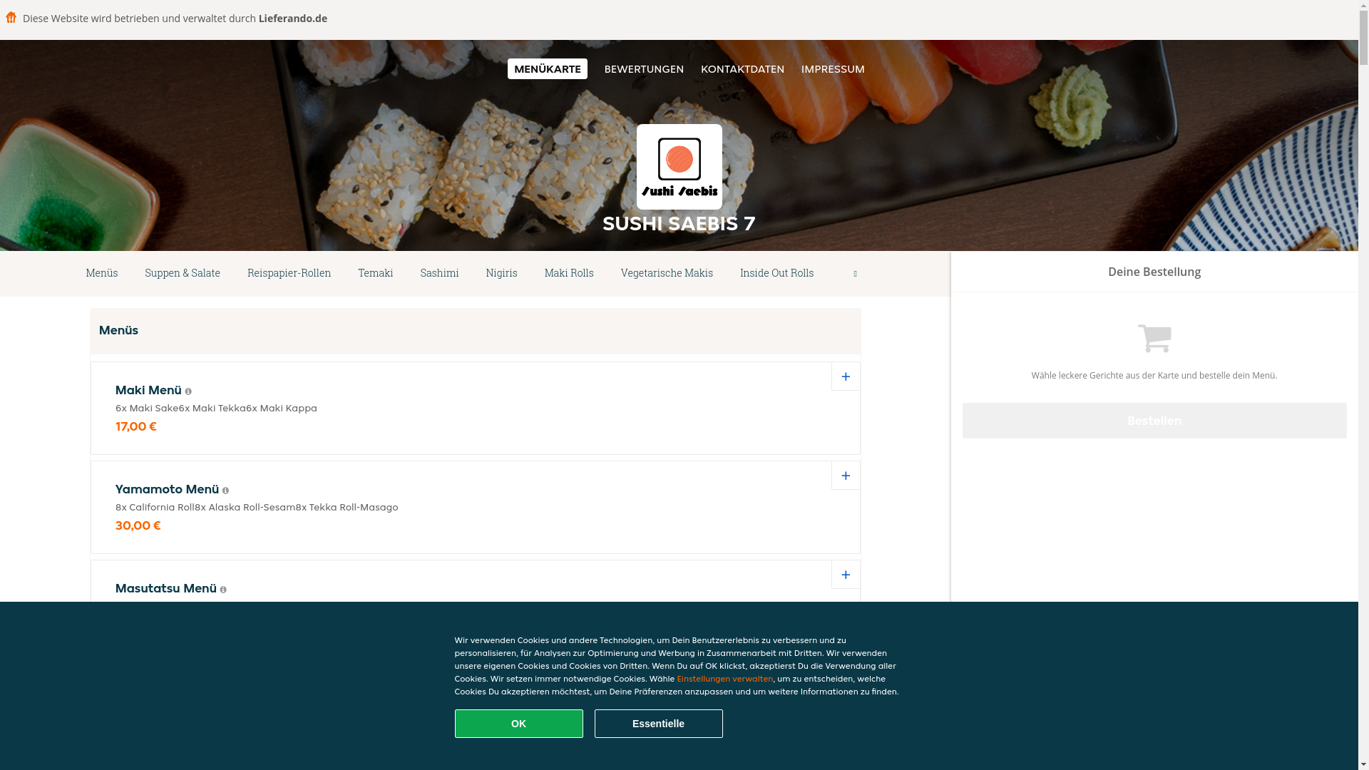 website screenshot of https://sushisaebis-nurnberg.de/