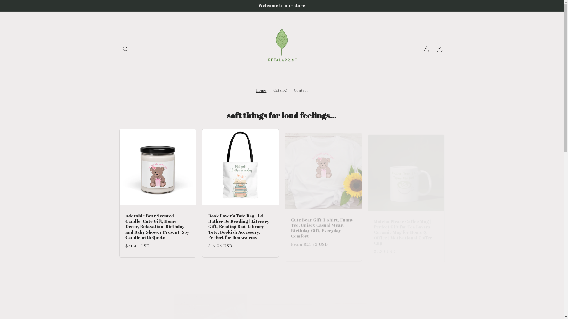 website screenshot of https://petalandprint.store/