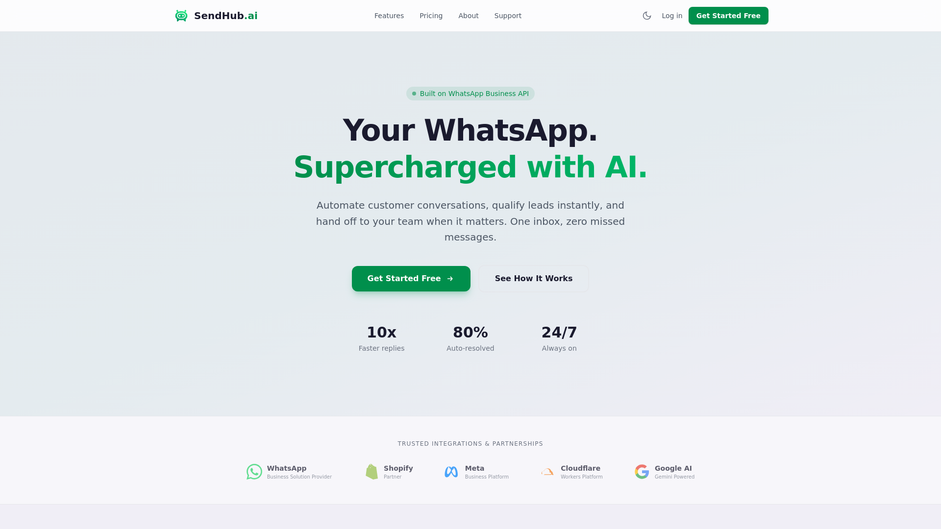 website screenshot of https://sendhub-ai.pages.dev/