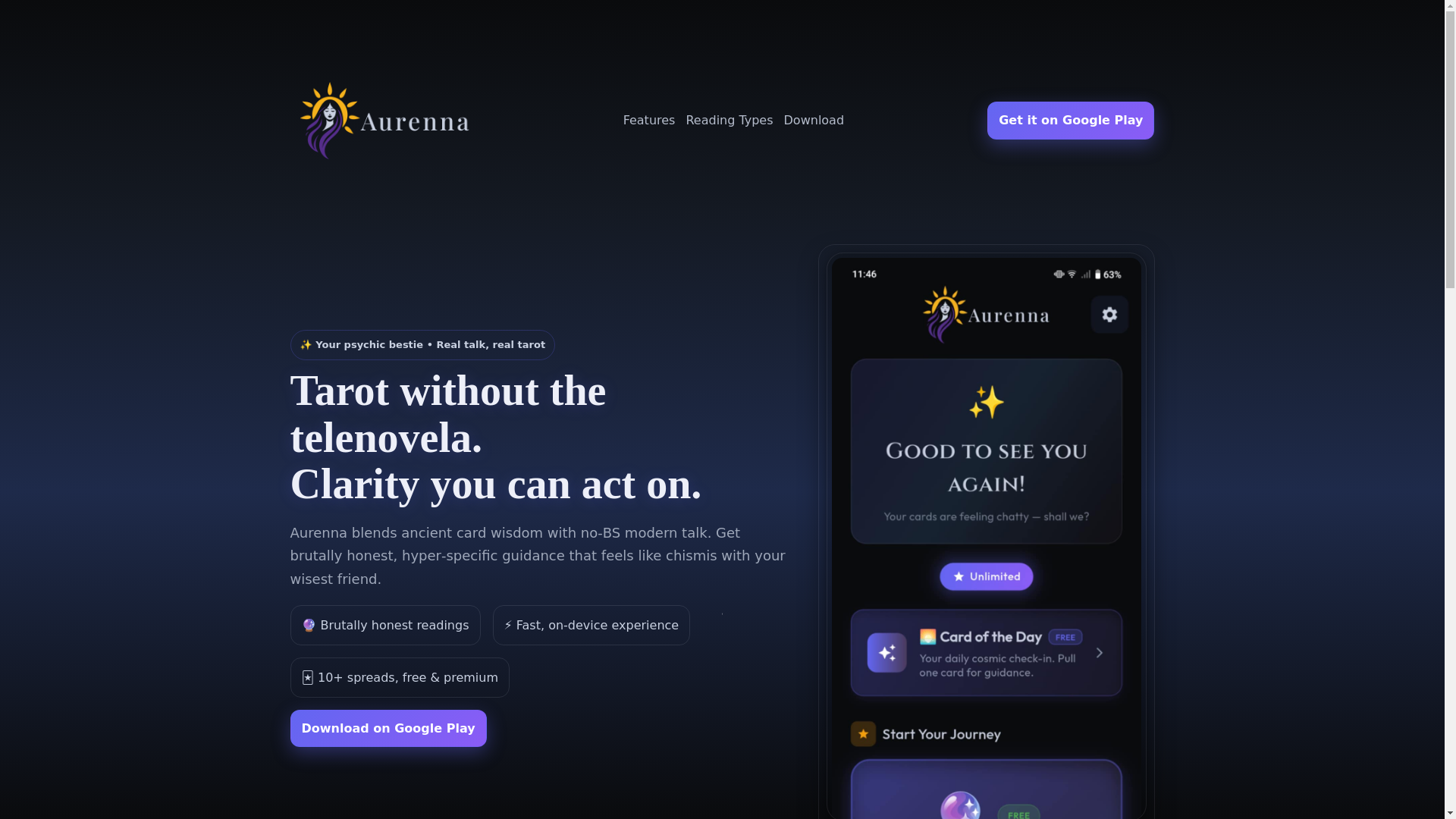 website screenshot of https://aurenna-website.pages.dev/
