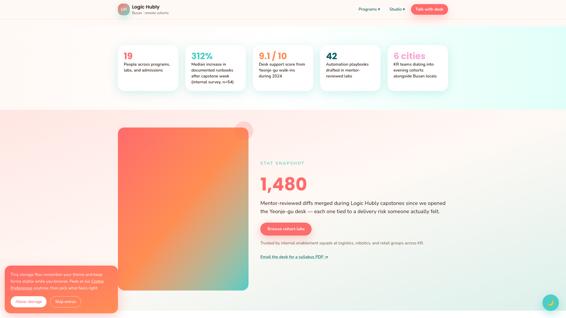 website screenshot of https://logic-hubly.pro/
