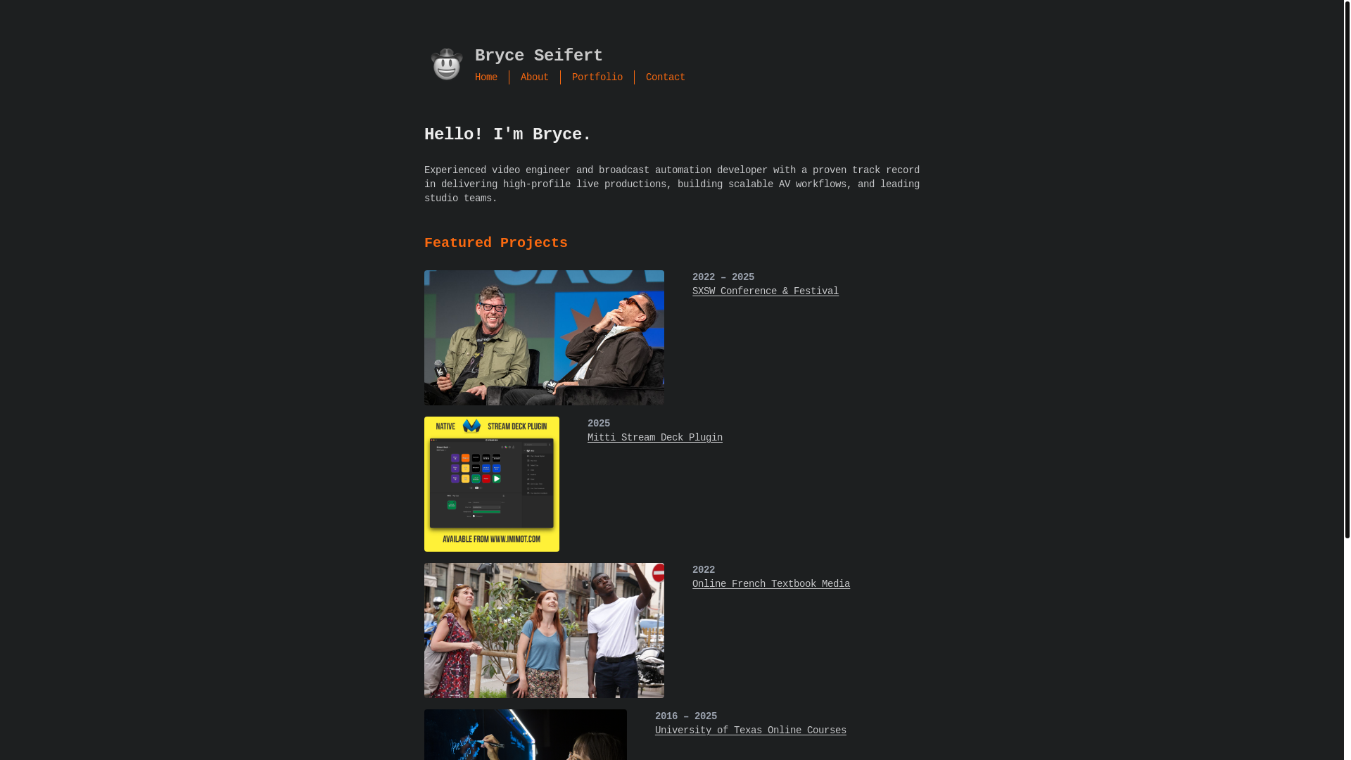 website screenshot of https://bryceseifert-dot-com.pages.dev/