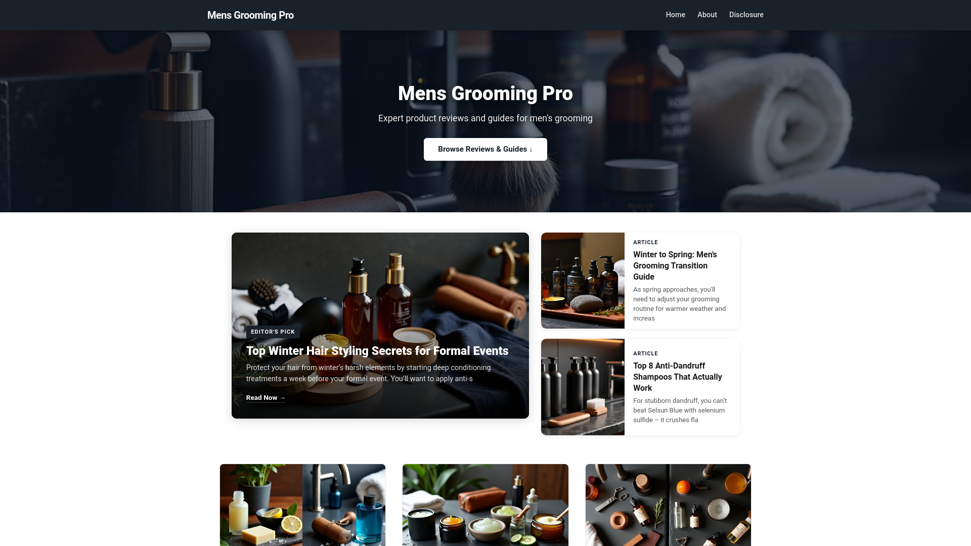 website screenshot of https://mensgroomingpro.pages.dev/