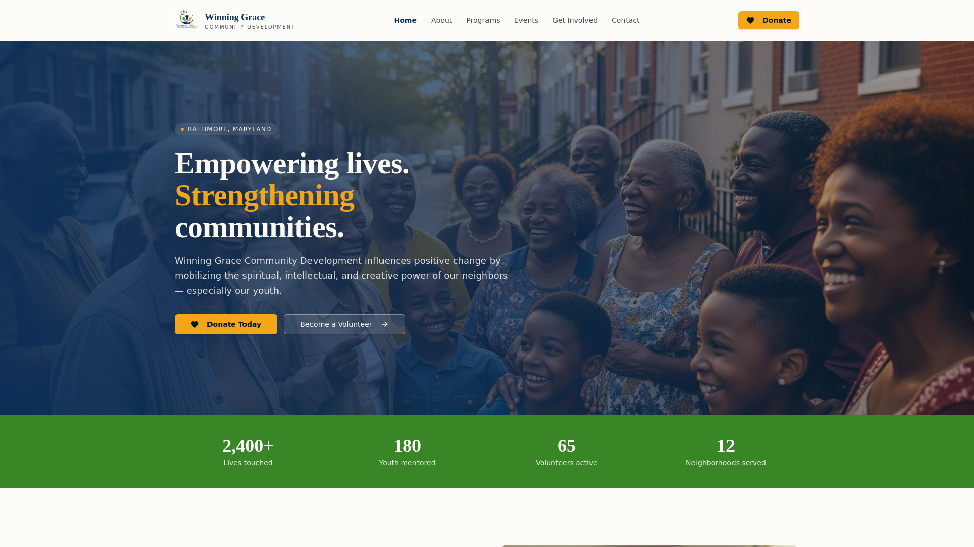 website screenshot of https://wgcommunity.org/