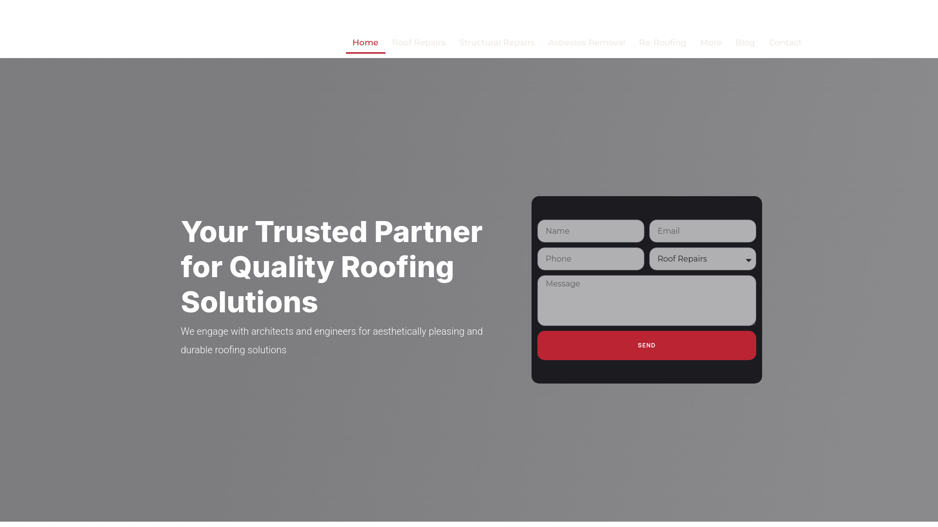 website screenshot of https://roofinginc.co.za