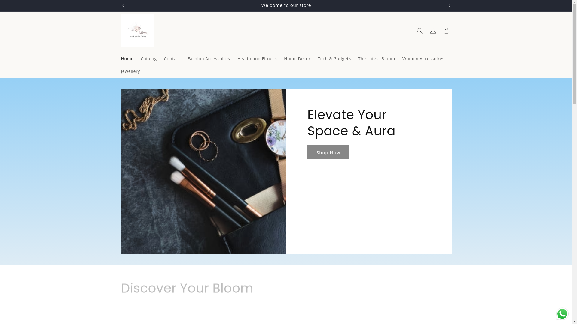 website screenshot of https://bloomwithaura.com/