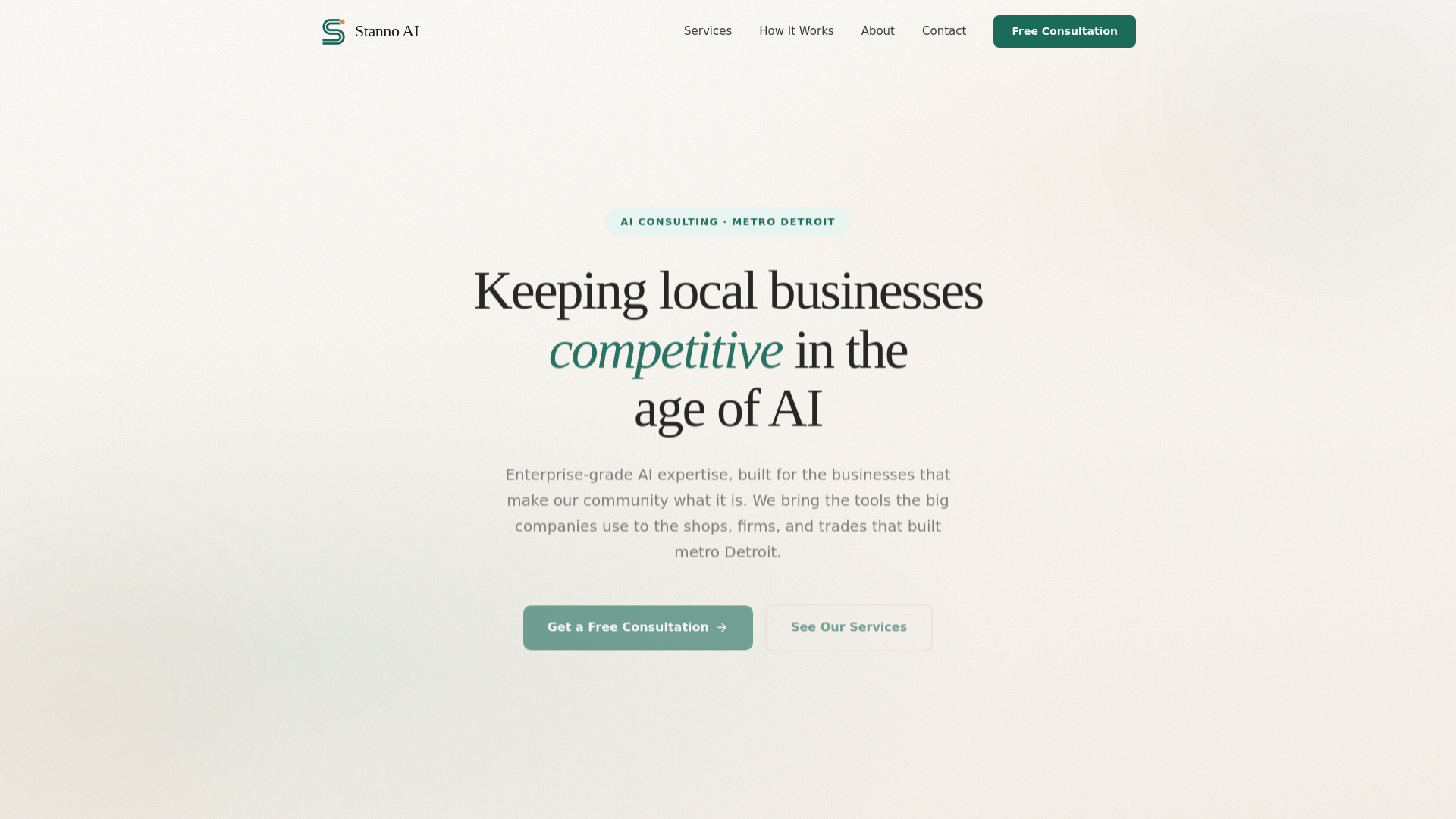 website screenshot of https://stanno.ai/