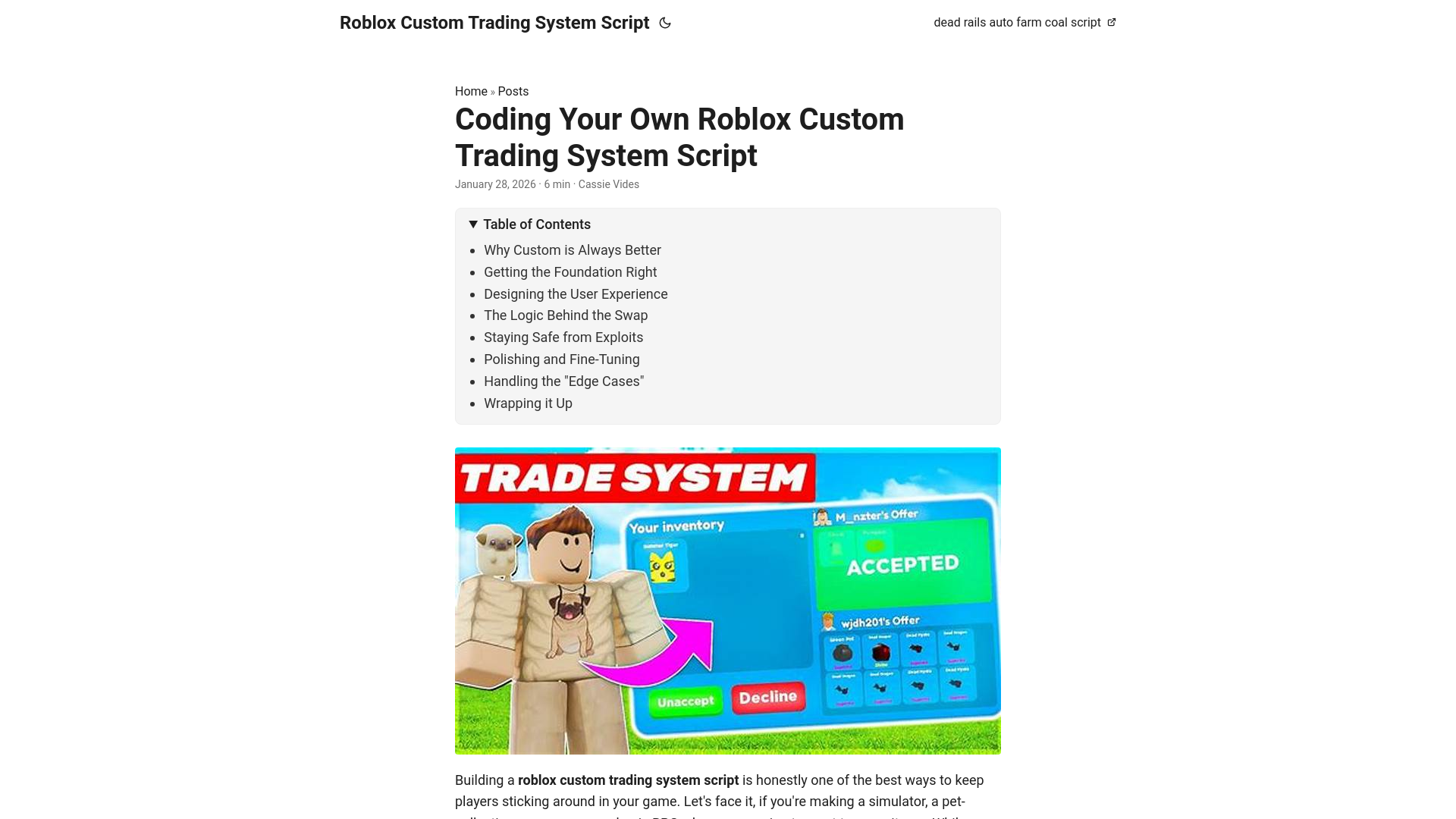 website screenshot of https://roblox-custom-trading-system-script.pages.dev/